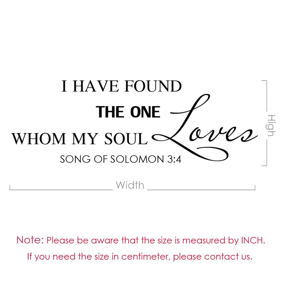 The One My Soul Loves - Romantic Vinyl Wall Quote Decal for Bedroom, Nursery, Headboard Decor (33x10 inches, Brown) - Perfect for Couples' Room, Wedding Gift & Home Stickers