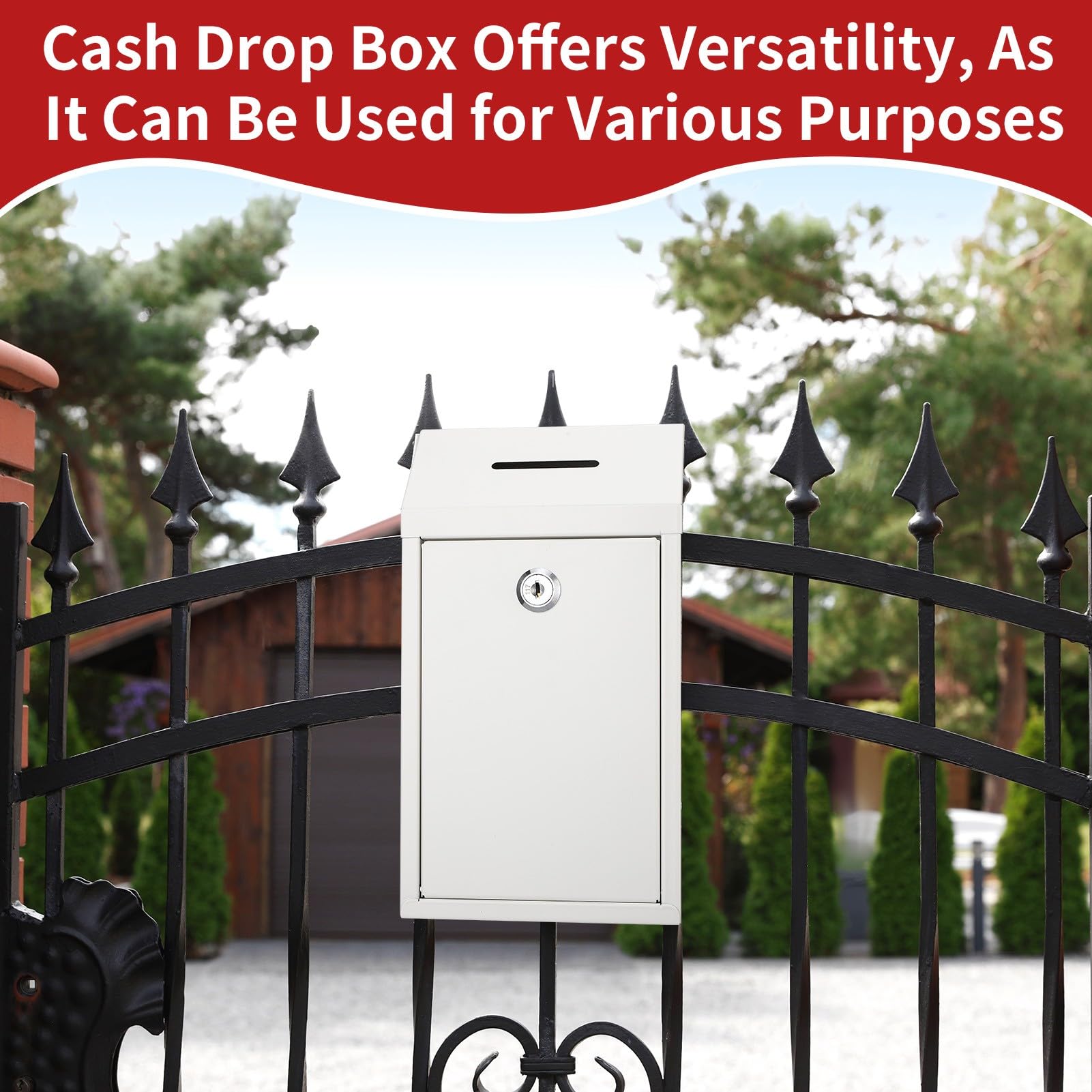 Secure Locking Metal Donation Box with Slot - 10.2