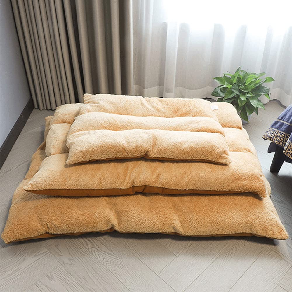 Premium Plush Dog Bed - Soft & Warm Pet Nest Pad for Large Dogs - Removable & Washable Thickened Mat - Ideal for Autumn & Winter Sleeping - Cozy Comfort for Indoor & Outdoor Use (Brown, Large)
