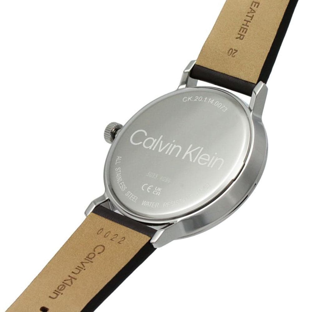 Calvin Klein Men's Watch with Blue Dial & Brown Leather Strap - Model 25200052 | Perfect for Business, Casual Wear & Special Occasions
