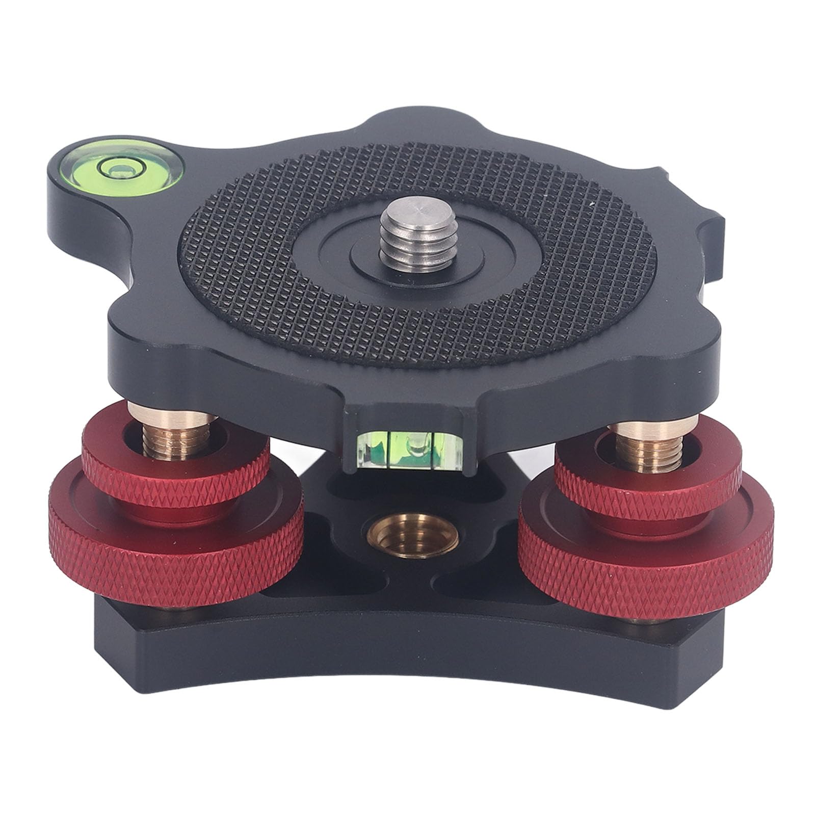 3 Axis Tripod Leveling Base - Aluminum Alloy Camera Leveler with 3 Bubble Levels & ±5° Adjustment for Macro/Panoramic Photography | 3/8