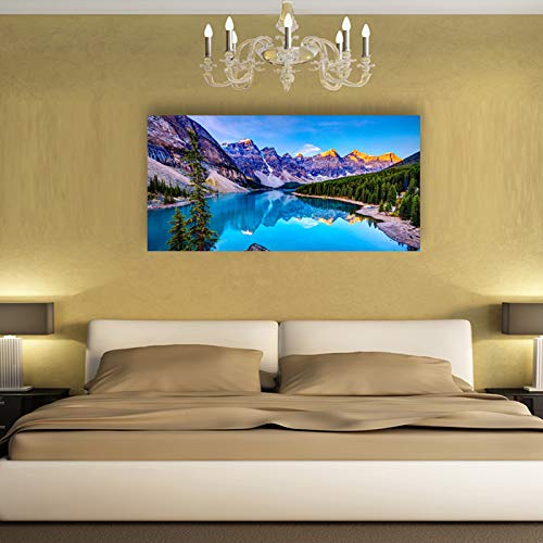 Lake Mountain Landscape Canvas Wall Art - Modern Waterproof Print for Home Decor, 2.5cm Thick Stretched & Ready to Hang | Perfect for Living Room, Bedroom & Office Decor