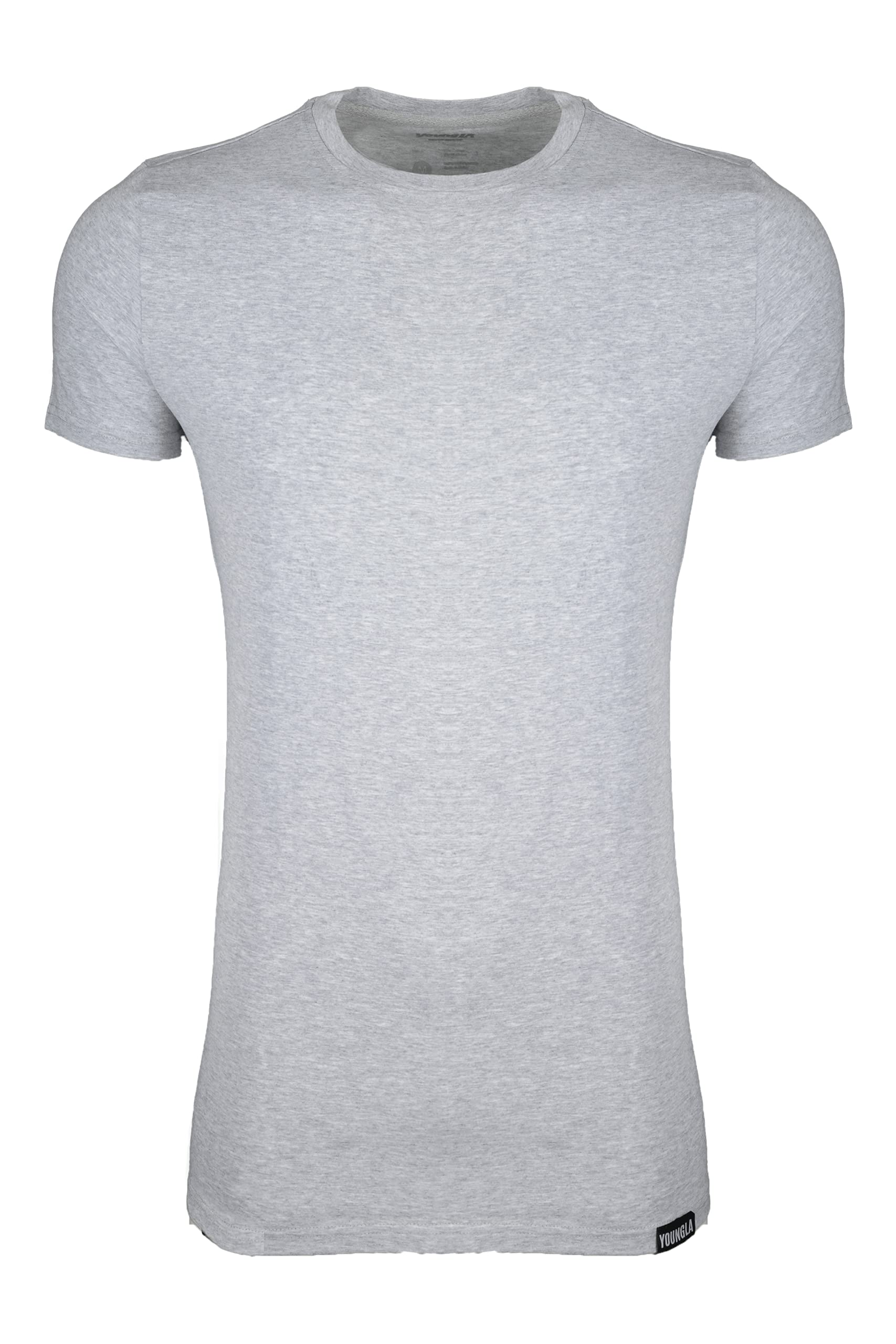 YoungLA Men's Minimalist Fitted T-Shirt - Slim Fit Long Drop Cut Tee for Gym & Workout | Comfortable Cotton Shirt for Training, Running & Casual Wear