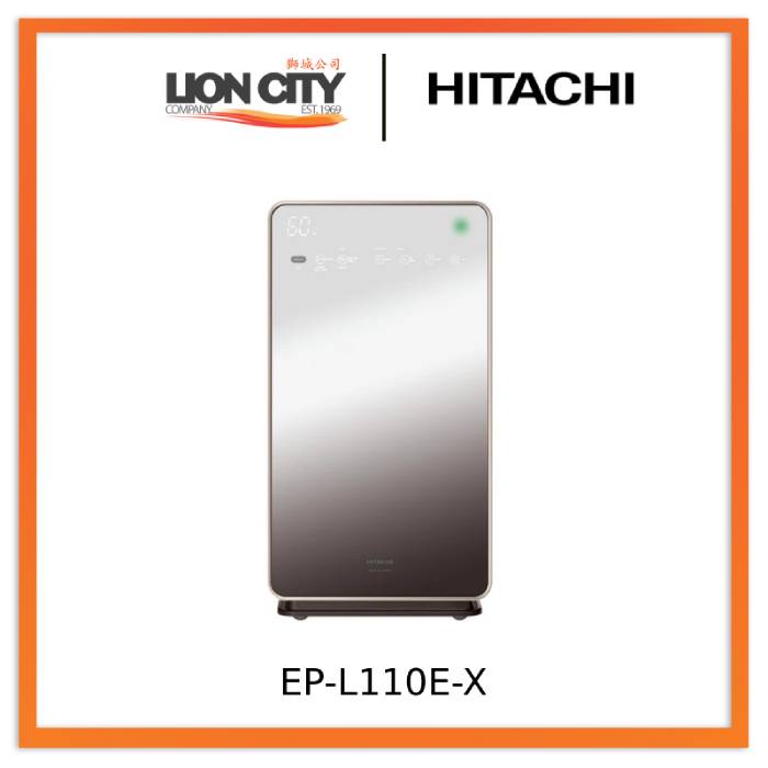 Hitachi EP A9000 HEPA Air Purifier with Humidifier - Quiet Home Air Cleaner for Allergies, Dust, Pet Dander - Perfect for Bedroom, Living Room & Office