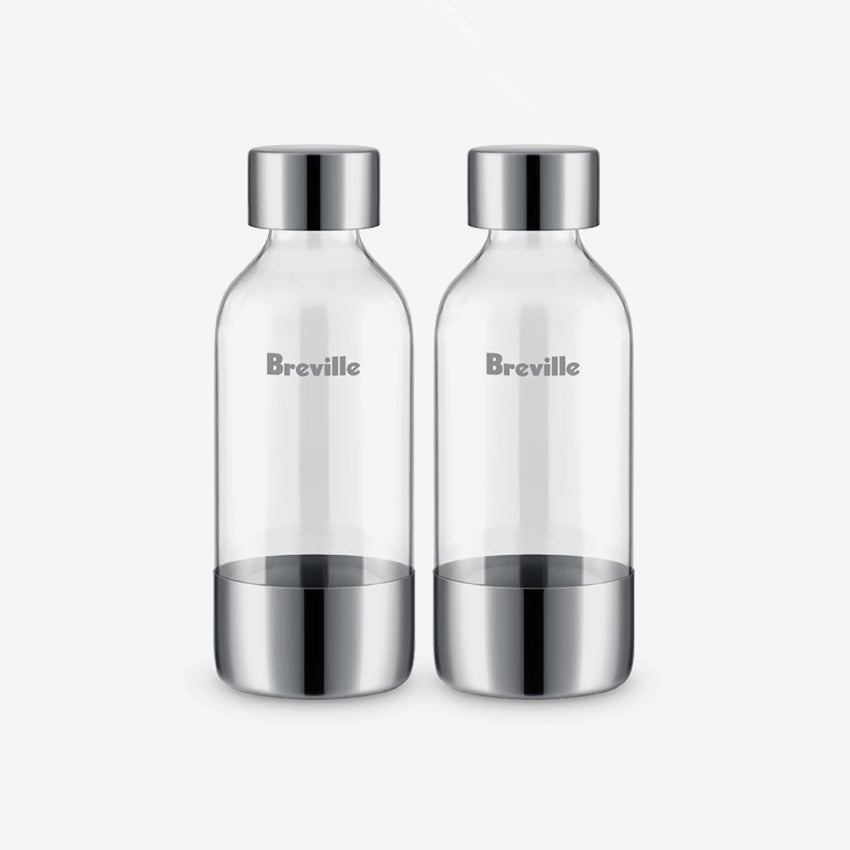 Breville The InFizz Bottle Set of 2 - Carbonated Water Maker Accessories for Sparkling Drinks at Home | Perfect for Soda, Cocktails & Healthy Hydration