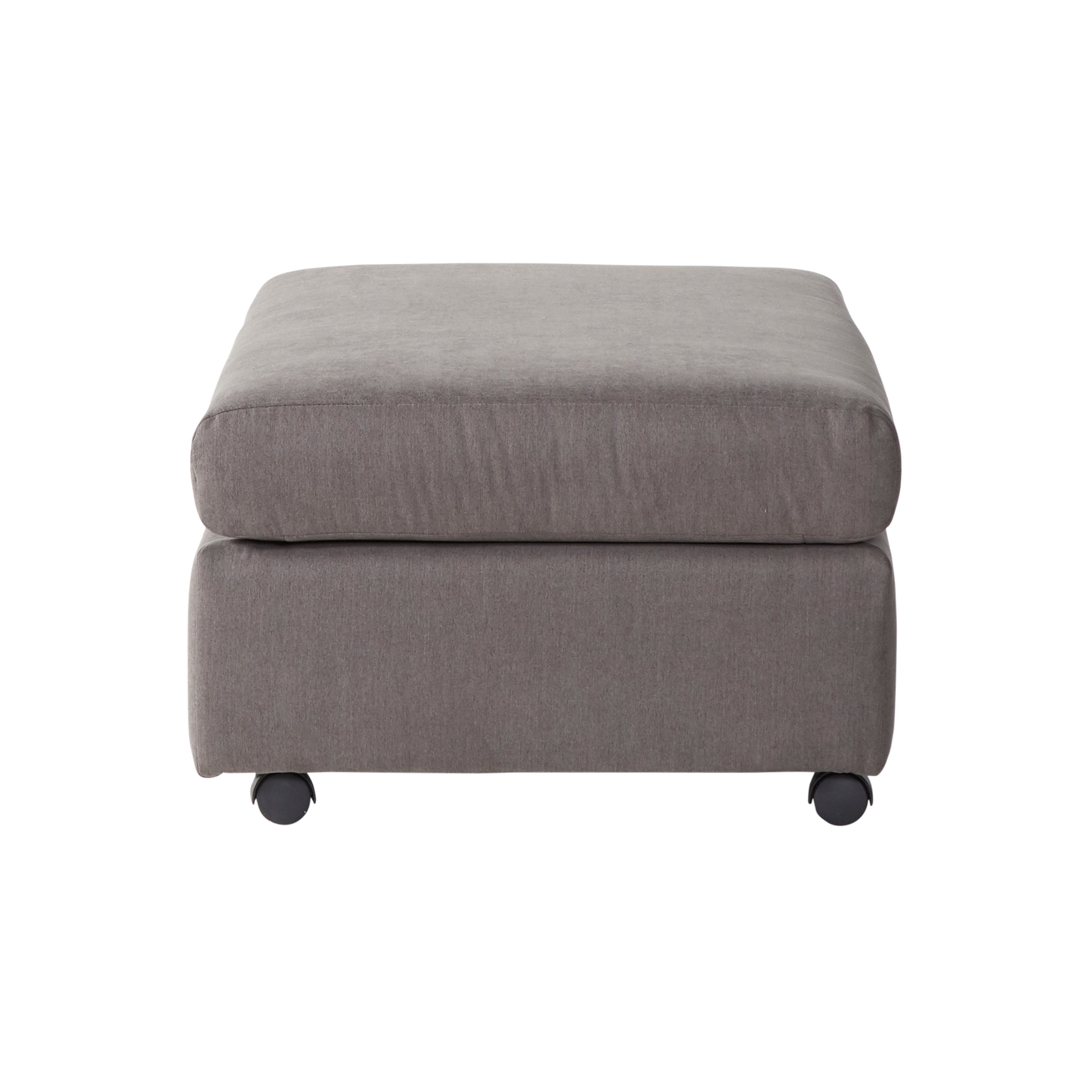 Roundhill Furniture Enda Living Room Fabric Ottoman in Carbon Gray - Stylish Footrest & Storage Ottoman for Living Room, Bedroom, or Home Office