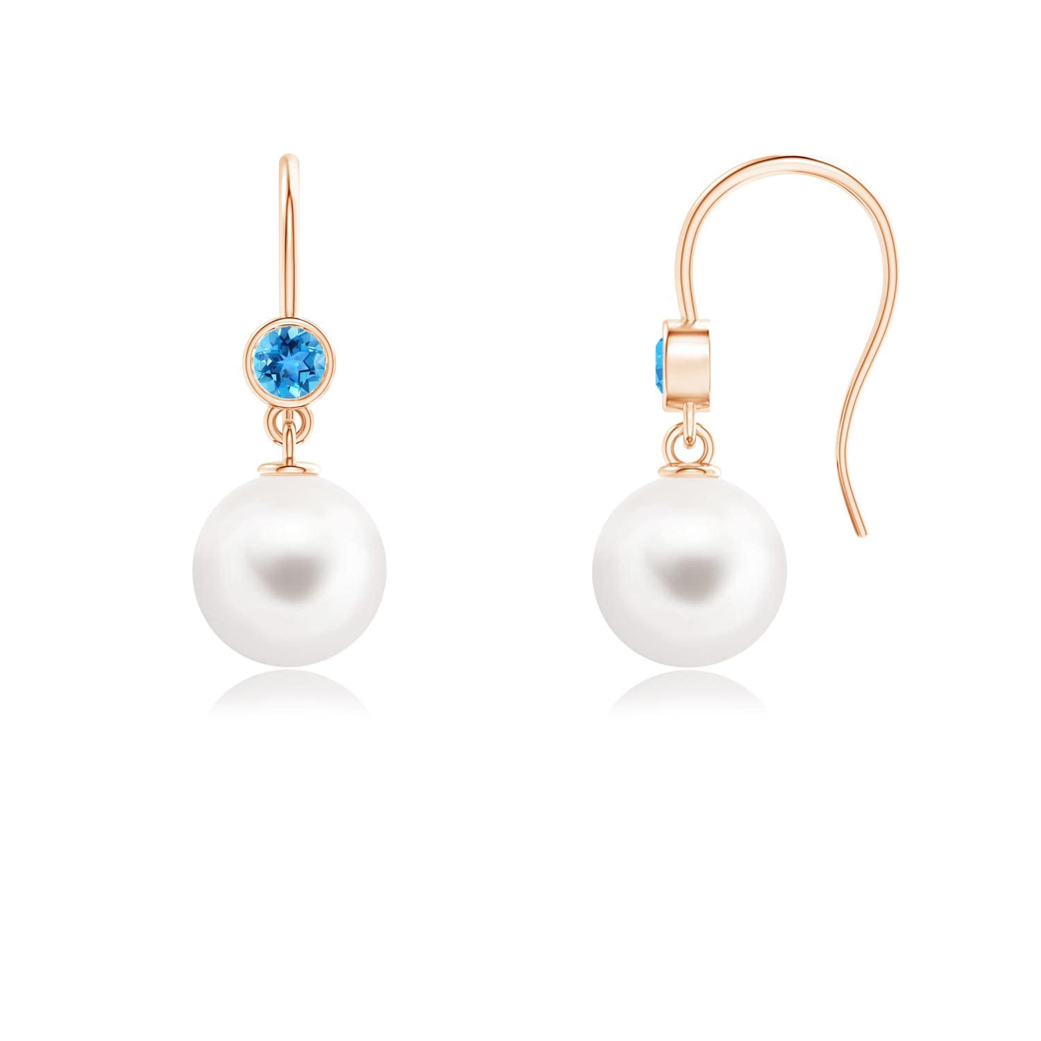 ANGARA Freshwater Cultured Pearl Drop Earrings for Women in Sterling Silver & 14K Solid Gold | June Birthstone Jewelry | Elegant Gift for Birthday, Engagement, Anniversary & Wedding | Perfect for Office, Party & Special Occasions