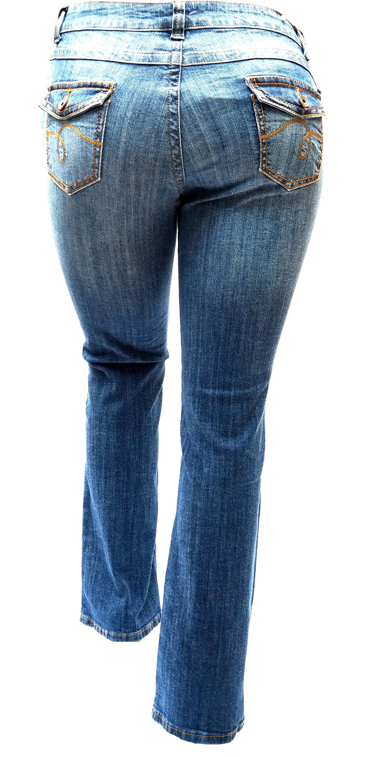 Jack David Women's Plus Size Blue & Black Stretch Denim Jeans - Skinny, Bootcut & Cargo Styles with Flap Pockets - Comfortable & Stylish for Casual Wear, Work & Night Out