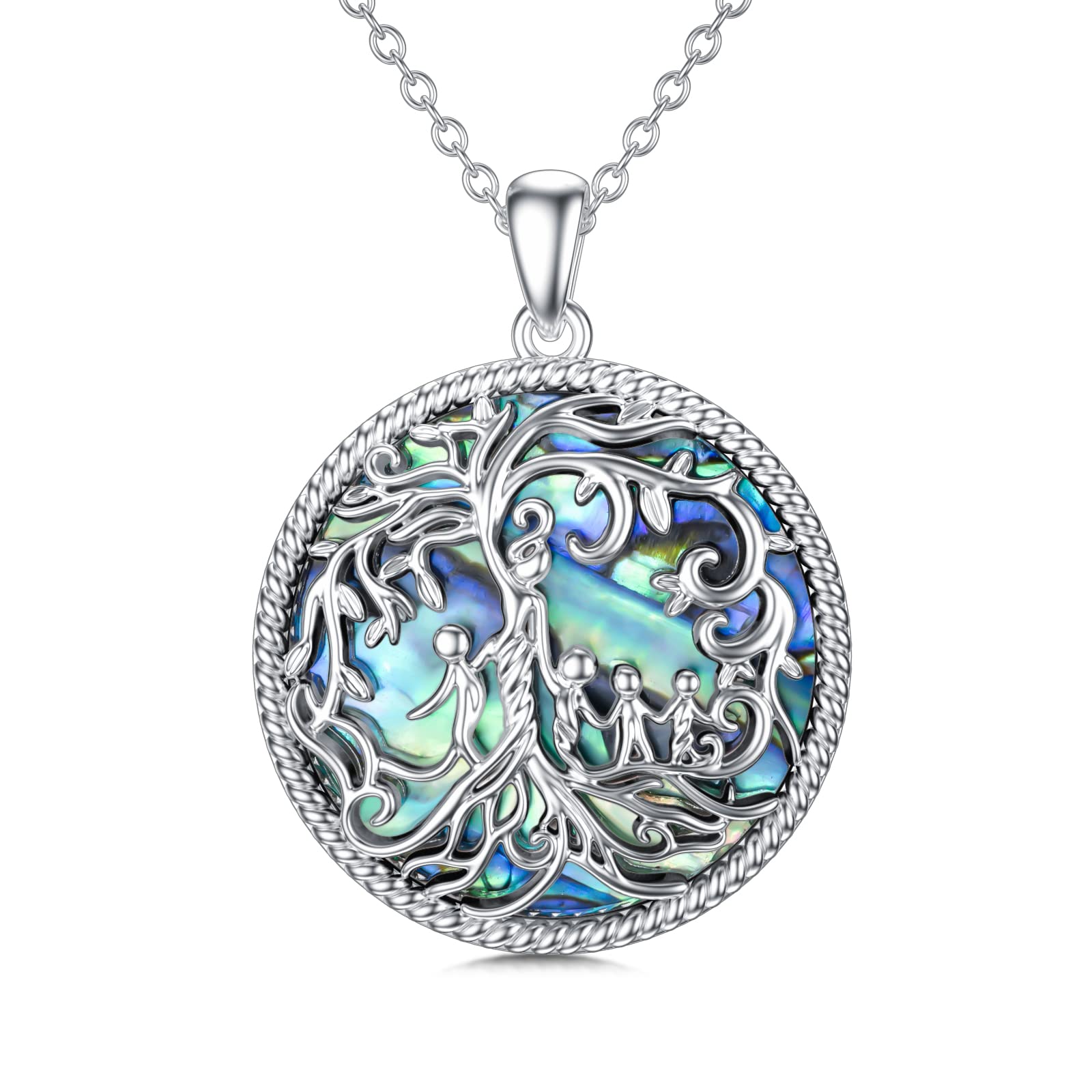 TOUPOP Sterling Silver Family Tree of Life Necklace - Mother Daughter Son Jewelry Gift Set for Birthday, Mothers Day (1-5 Pendants) | Perfect for Family Bonding & Special Occasions