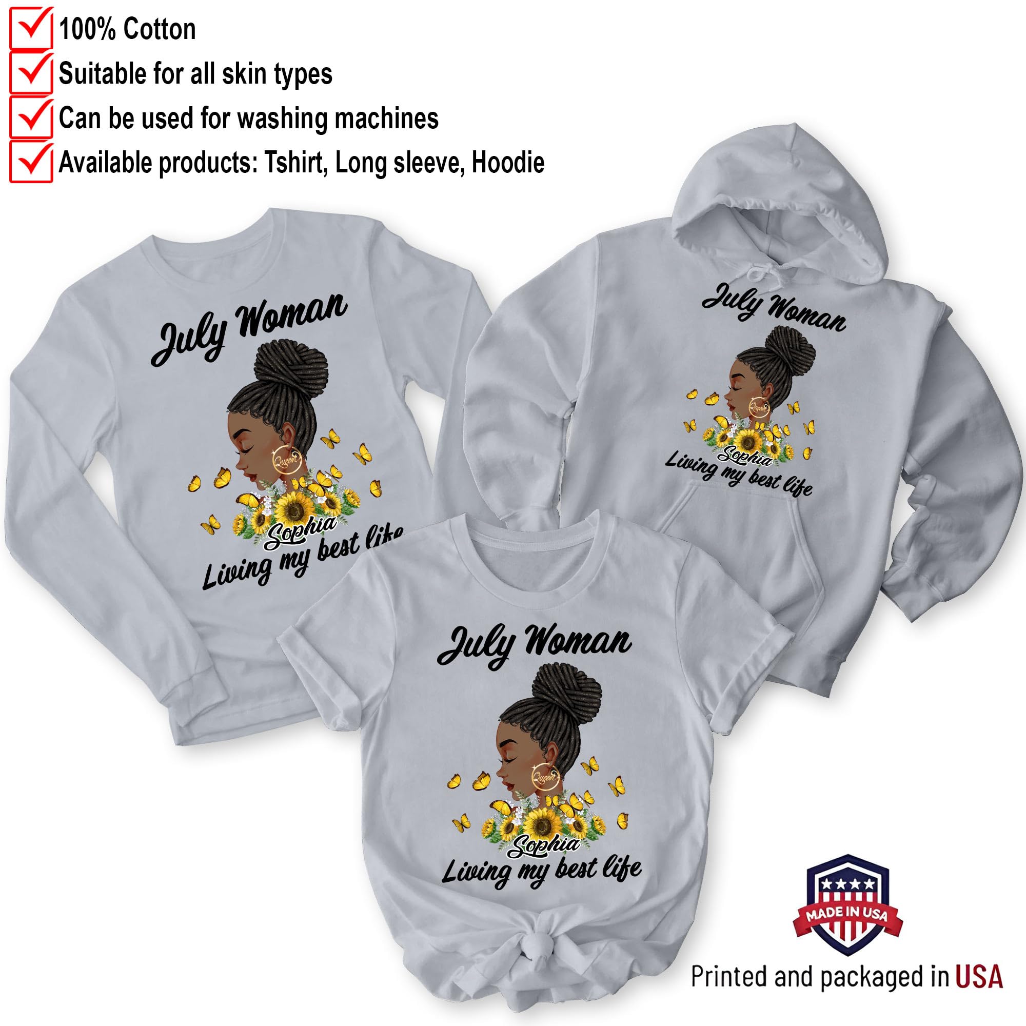 Custom July Birthday T-Shirts for Women - July Queen & July Baby Shirts - Unique Birthday Gifts for Her - Perfect for Birthday Parties, Celebrations & Summer Outfits
