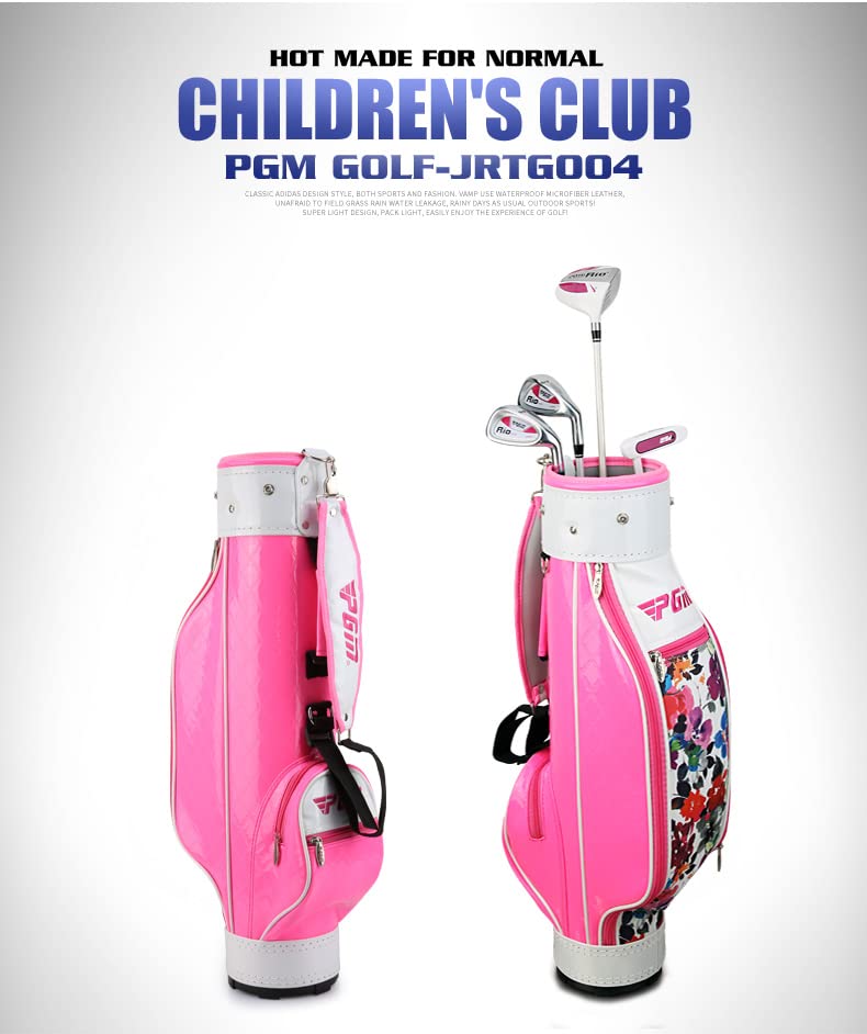 PGM Junior Golf Club Set for Kids - Right Handed 4-Piece Youth Golf Clubs with Stand Bag for Boys & Girls | Perfect for Beginners & Junior Golf Training | Ideal for Backyard Practice, Driving Range & Golf Course Play