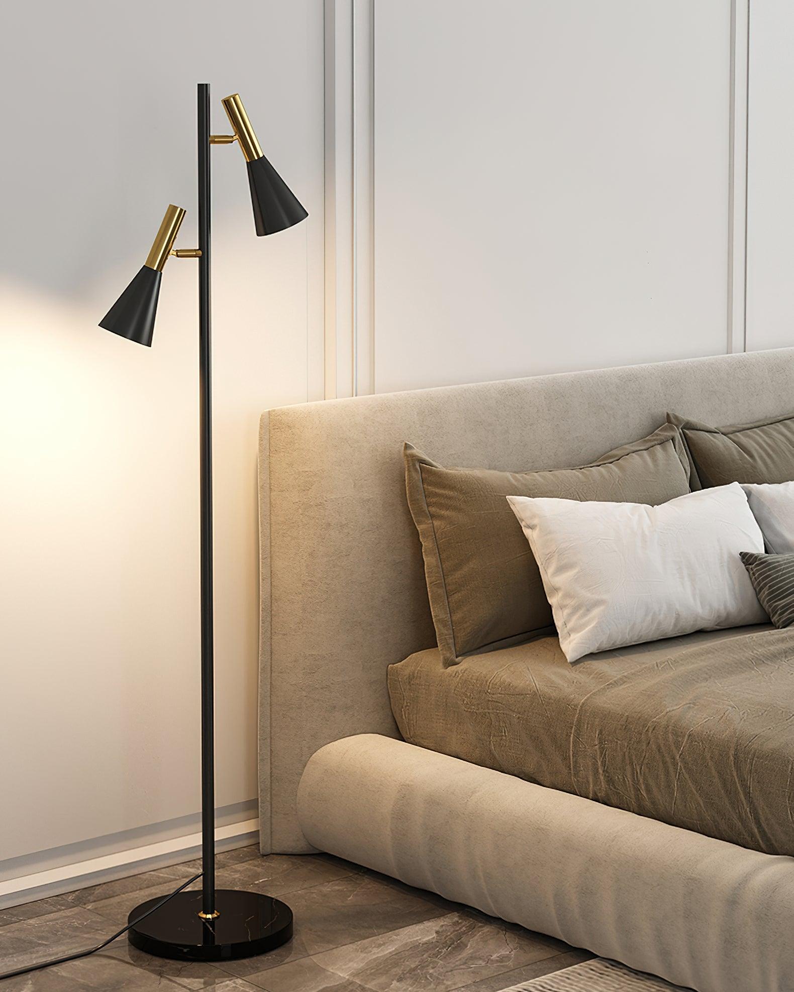 Modern Iron Mouth Floor Lamp - Adjustable Standing Light for Living Room, Bedroom, or Office - Stylish Industrial Design with Warm Ambient Lighting