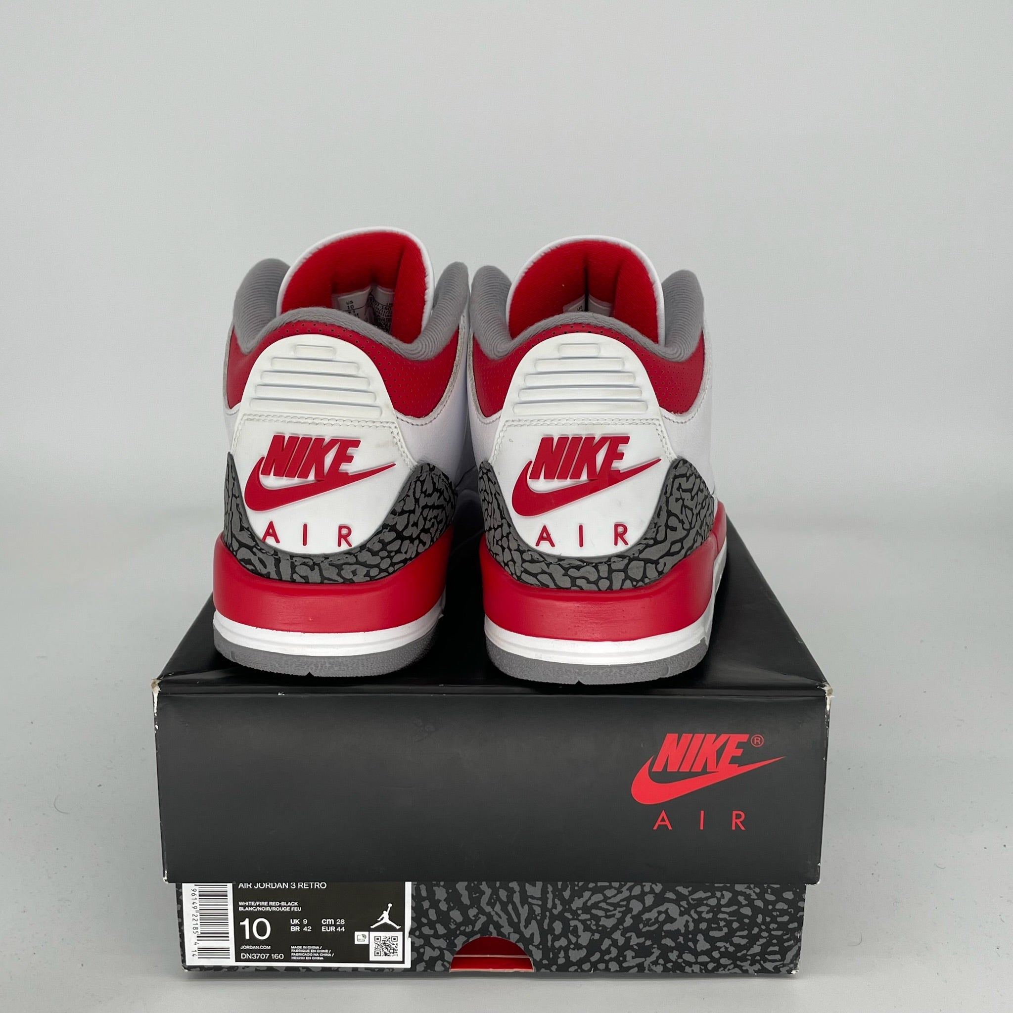 Original Air Jordan 3 Retro 'Fire Red' Men's Basketball Shoes - Size 10 (DN3707-160) | Authentic Sneakers for Sports, Streetwear & Casual Outfits