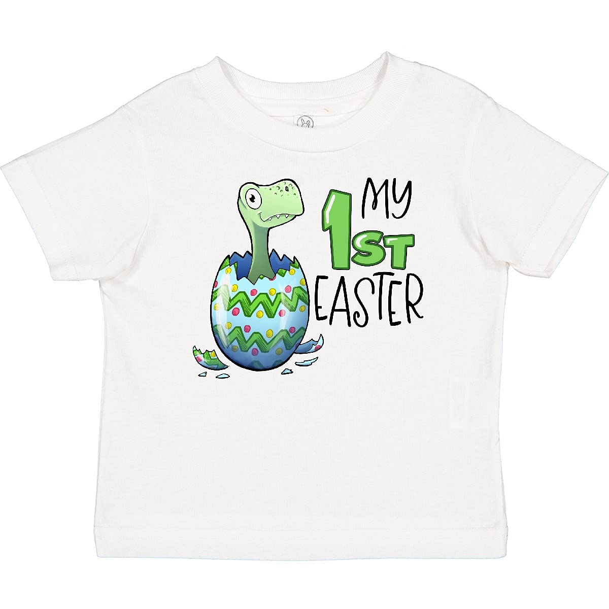 Inktastic My 1st Easter Dinosaur Hatching Egg Baby T-Shirt - Cute Easter Outfit for Toddlers & Infants - Perfect for Easter Photos, Egg Hunts & Family Gatherings