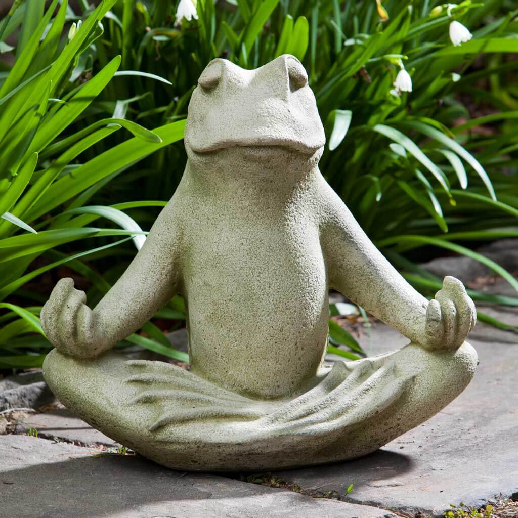 Campania International Totally Zen Too Frog Statue - Outdoor Garden Decor, Zen Meditation Sculpture for Patio, Yard & Home Decor