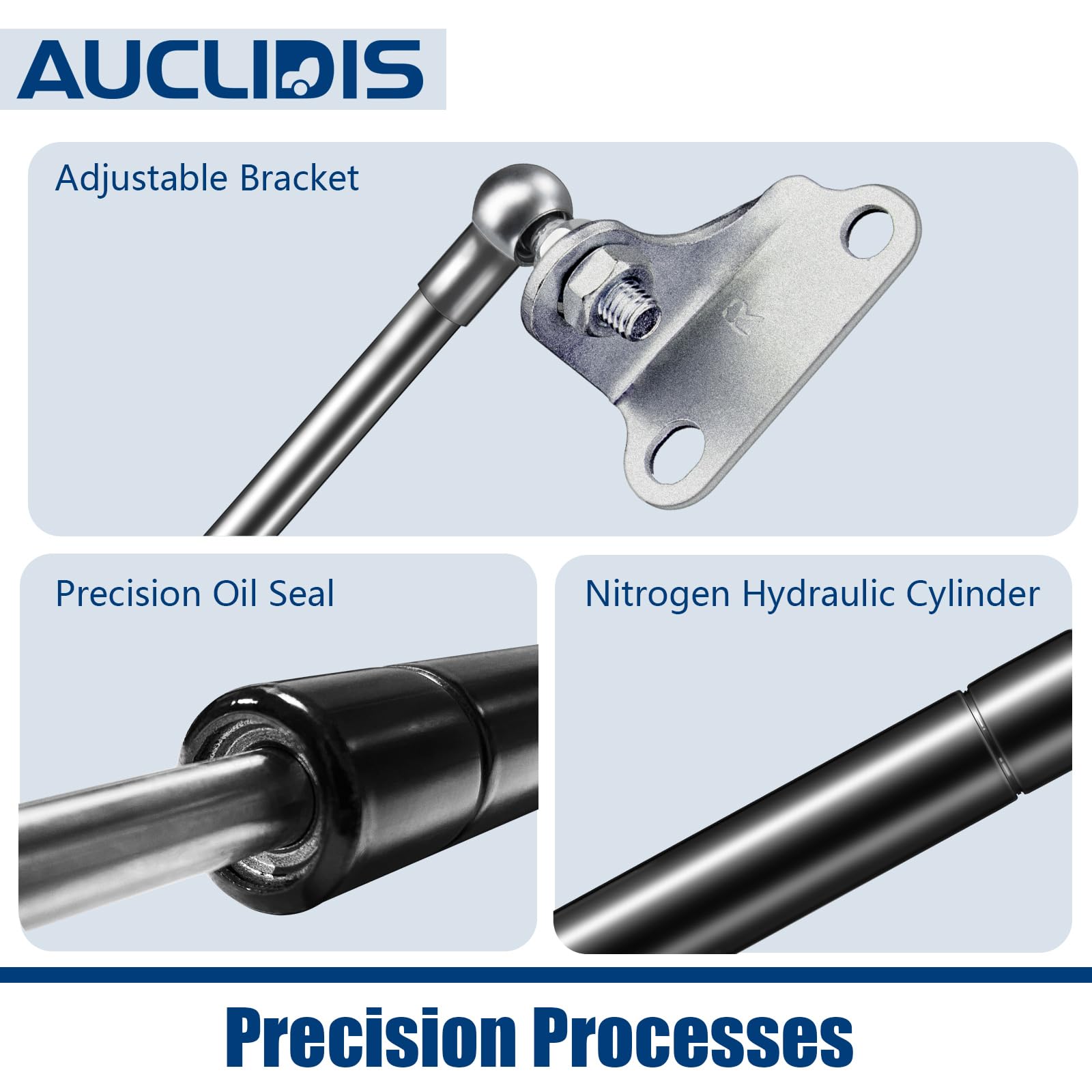 15 Inch 67lb/300N Gas Strut Shock Spring Lift Support - Heavy Duty Hydraulic Replacement Parts for RV Bed, Camper Storage Cover, Tool Box, Boat Hatch, TV Cabinet & Basement Doors (Set of 2) by AUCLIDIS | Perfect for Automotive, Marine & Home Storage Solutions