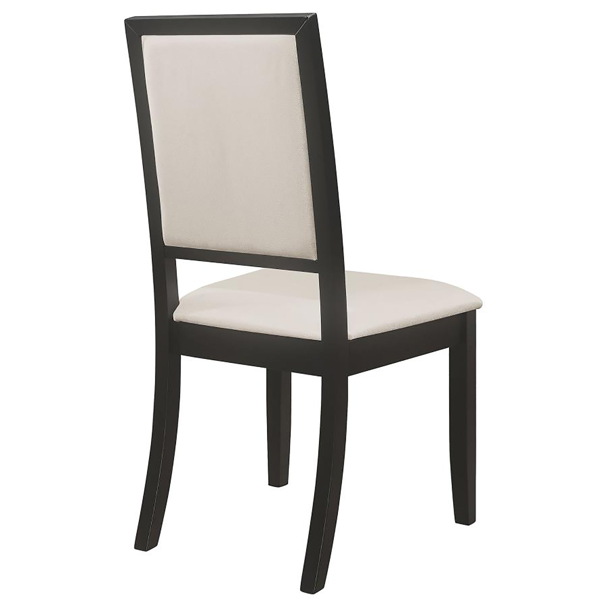 Cream and Black Upholstered Side Chairs (Set of 2) - Modern Dining Room Chairs for Kitchen, Living Room, and Office - Comfortable Accent Chairs for Home Decor