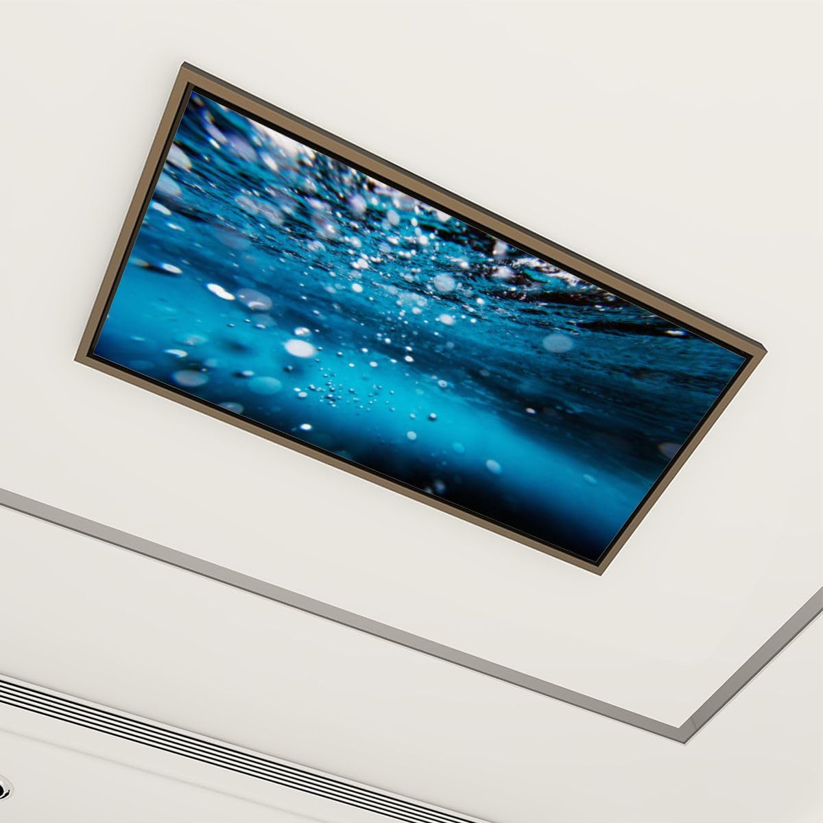4-Pack Underwater Bubbles Magnetic Fluorescent Light Covers (4x2ft) - Decorative Ceiling Panel for Classroom, Office & Home - Create Ocean Ambiance for Relaxation & Learning Spaces