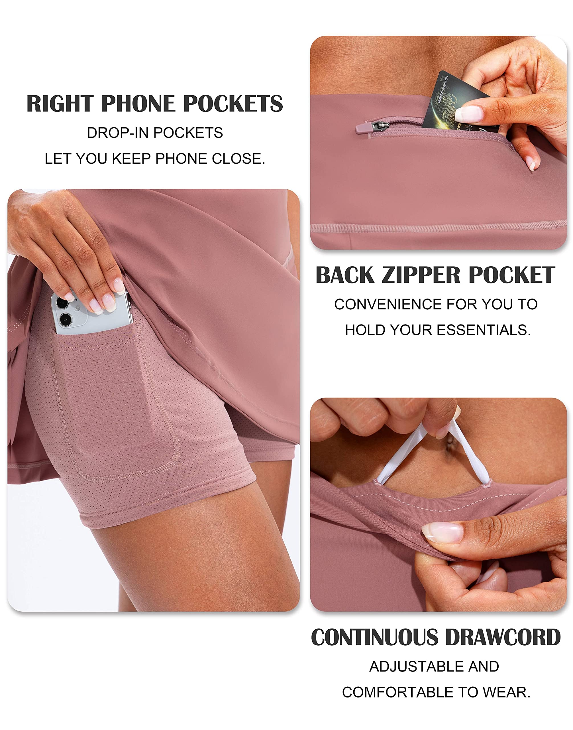 Soothfeel Women's Pleated Tennis Skirt with Pockets - High Waisted Athletic Skort for Golf, Running & Workouts | Perfect for Sports, Gym & Casual Wear