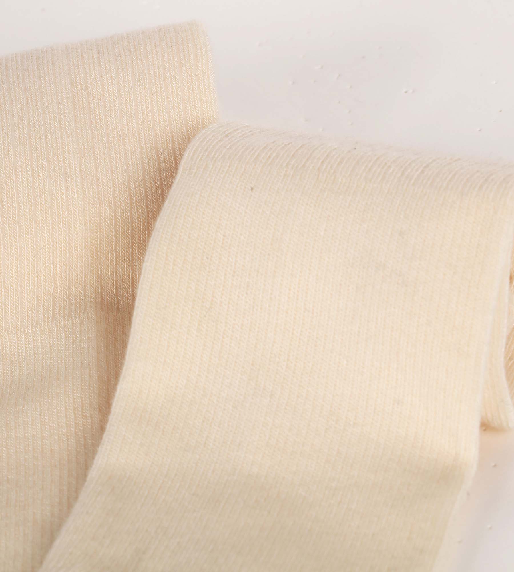 Women's Cream Ribbed Cotton Knee-High Socks - Soft & Comfortable for Everyday Wear, Work, or Casual Outfits