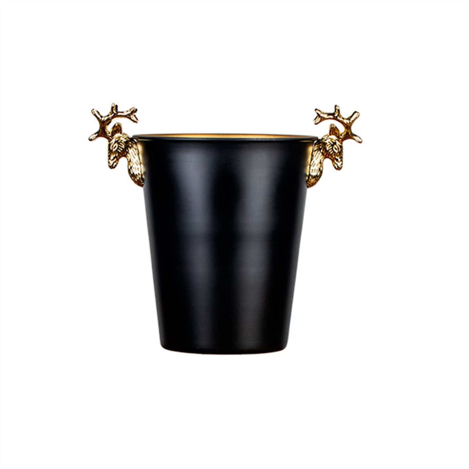 Premium Stainless Steel Gold Antler Handle Ice Bucket - Elegant Champagne & Wine Chiller for Bars, Parties, Home Entertaining - Perfect for Beer, Cocktails, and Beverages (Medium Size)