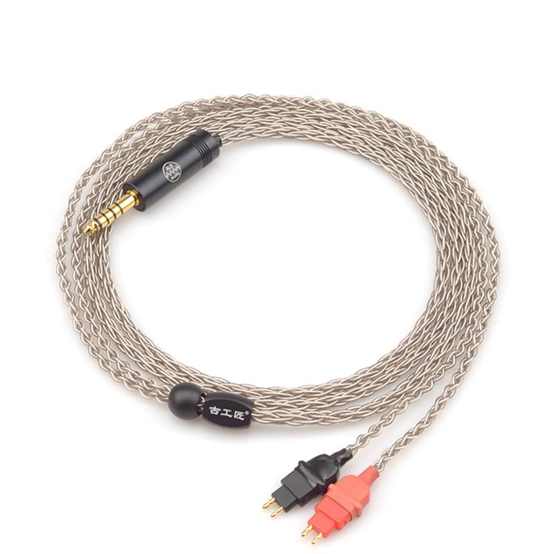 Premium GUCraftsman 6N Silver Upgrade Cable for Sennheiser HD600 HD650 HD660S Headphones - 4.4mm & 2.5mm Balanced Connectors - Perfect for Audiophiles & Home Studio Listening