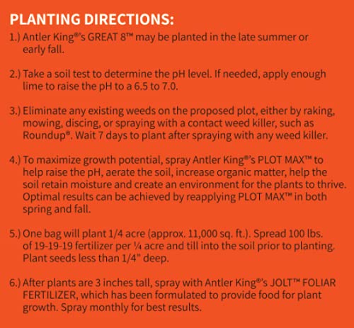 Antler King Great 8 Annual Deer Food Plot Mix - High Protein & Palatable Energy Blend with 8 Premium Varieties for Whitetail Deer - Covers 1/4 Acre - Perfect for Hunting Plots, Wildlife Attraction & Habitat Improvement