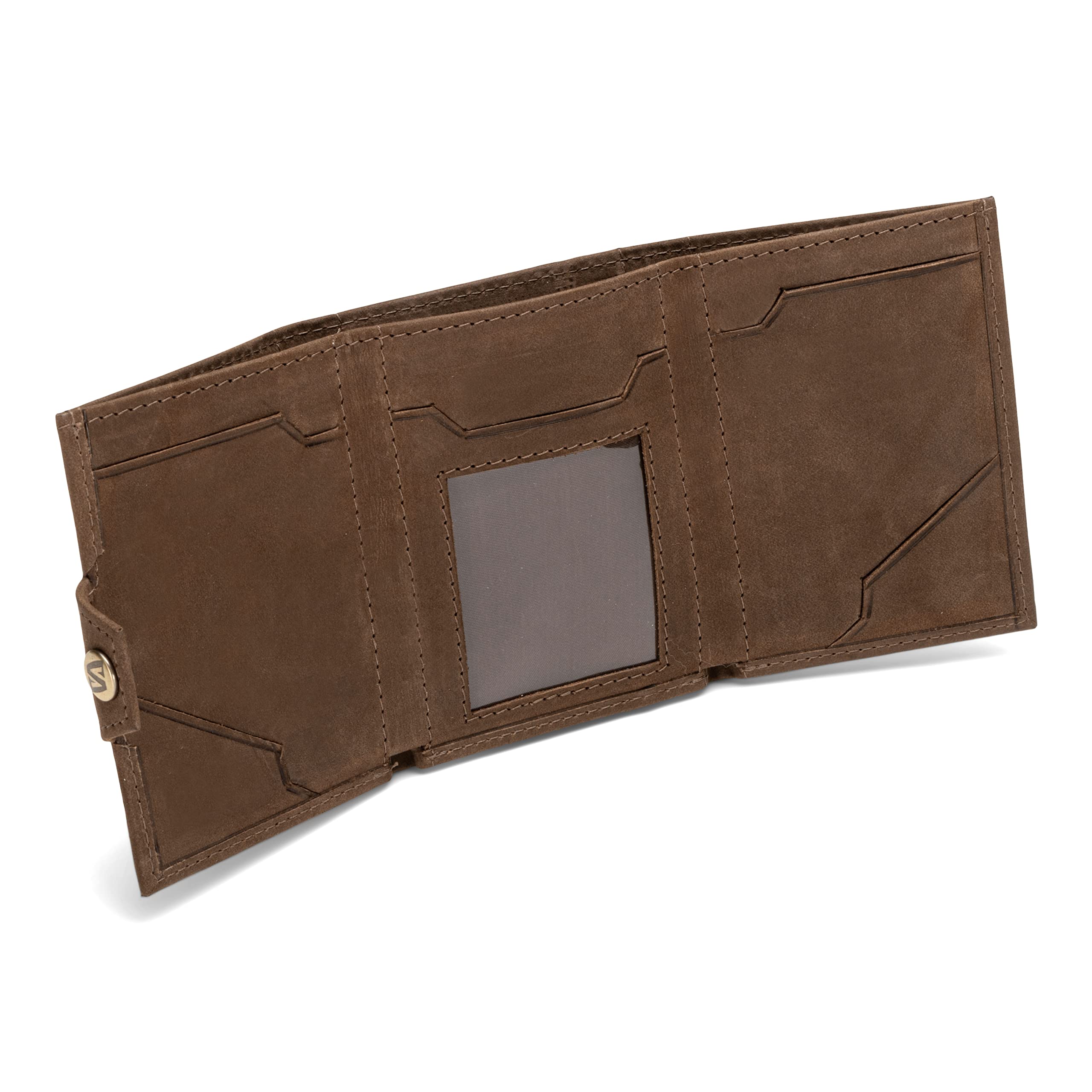 SERASAR Genuine Leather RFID Blocking Wallet for Men - Brown Leather Bifold Wallet with Note & Coin Compartments - Perfect Gift Box Included (Ideal for Travel, Business & Everyday Use)