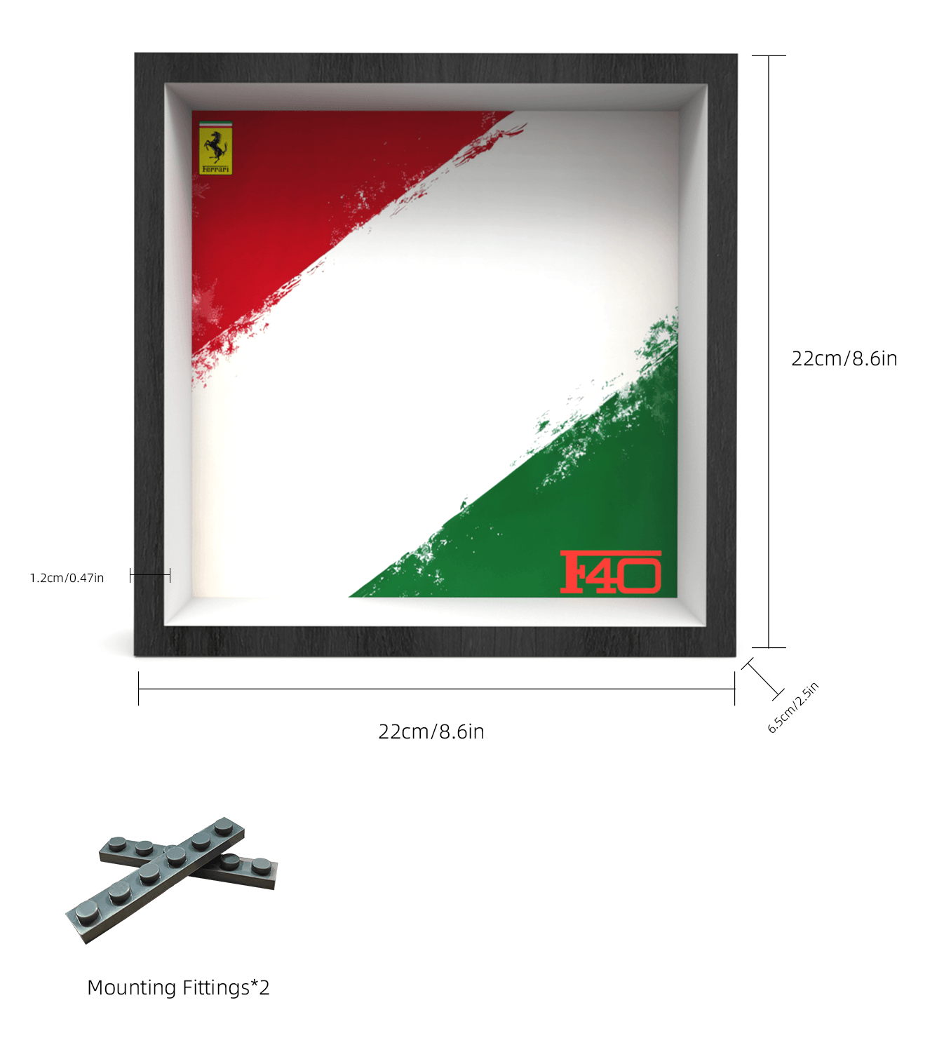 Lego Speed Champions 2024 Ferrari F40 76934 Display Car Frame - Premium Showcase Stand for Lego Model Cars - Perfect for Home Office Decor, Gift for Car Enthusiasts & Lego Collectors