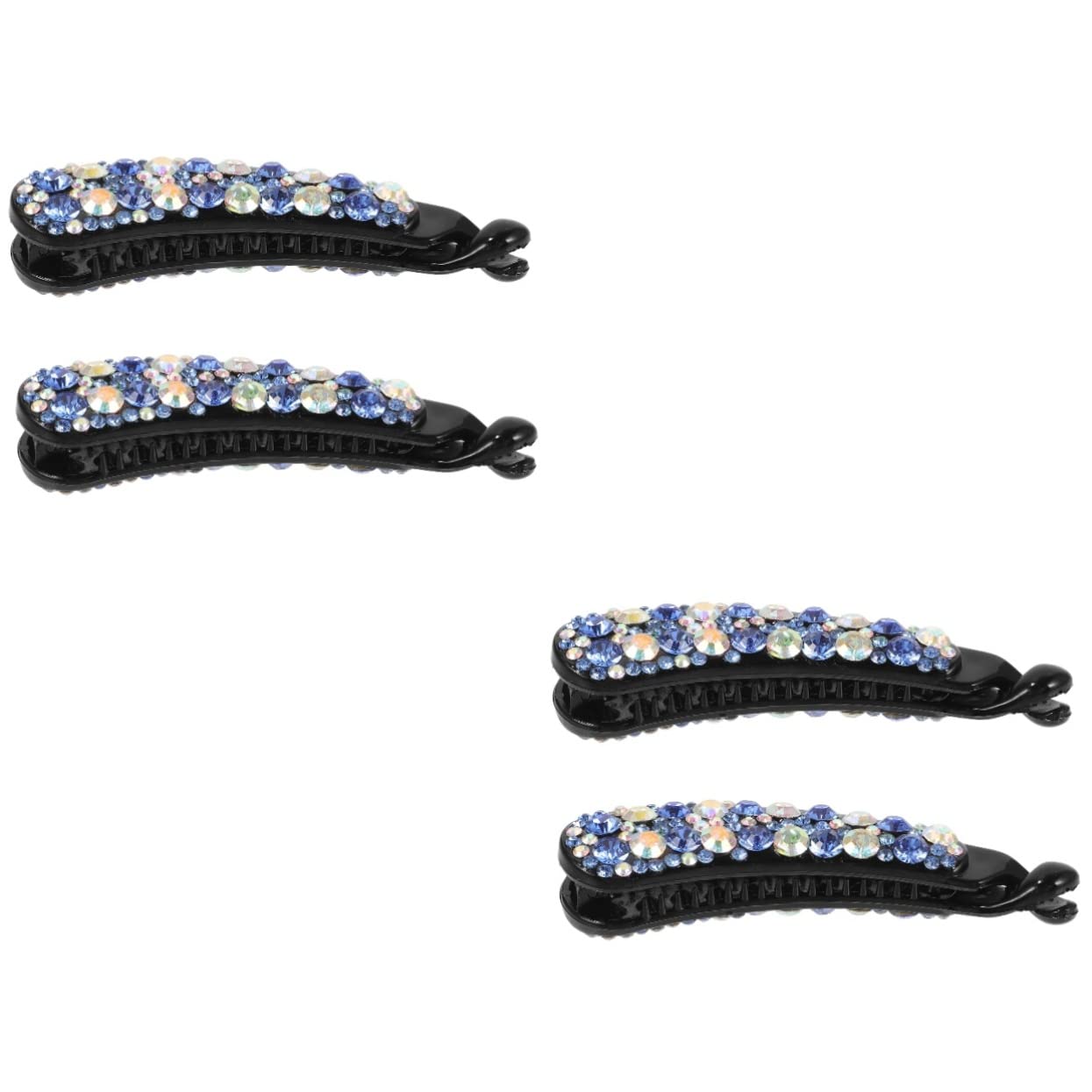 Minkissy 4-Piece Crystal Banana Hair Clips for Women - Rhinestone Hair Accessories for Thick Hair, Girls & Teens - Perfect for Parties, Weddings & Everyday Styling