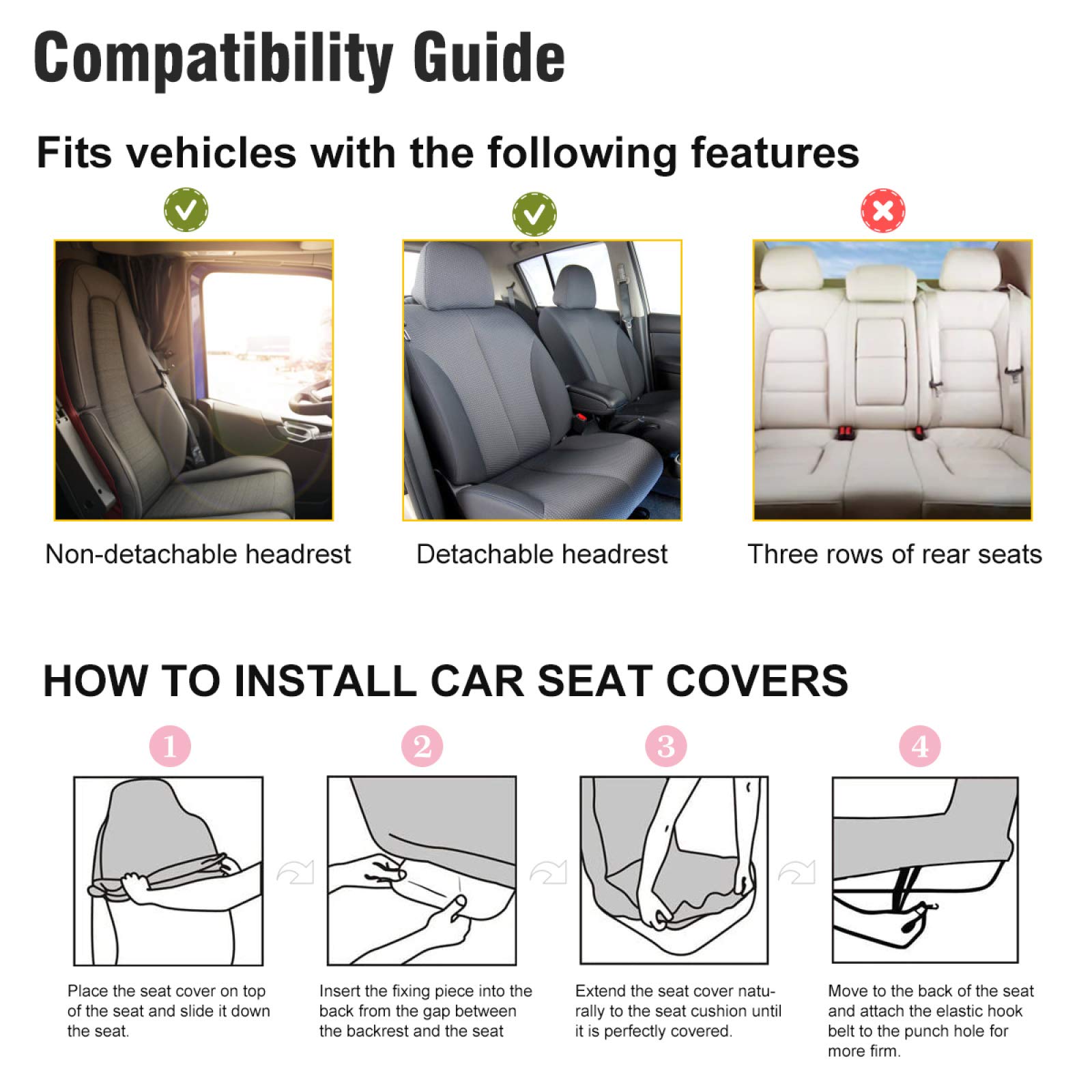 Pink Flamingo Car Seat Covers - Universal Non-Slip Auto Seat Protector, Breathable & Stain Resistant Vehicle Seat Cover for Cars, Vans, SUVs - Perfect for Road Trips, Daily Commutes & Pet-Friendly Rides
