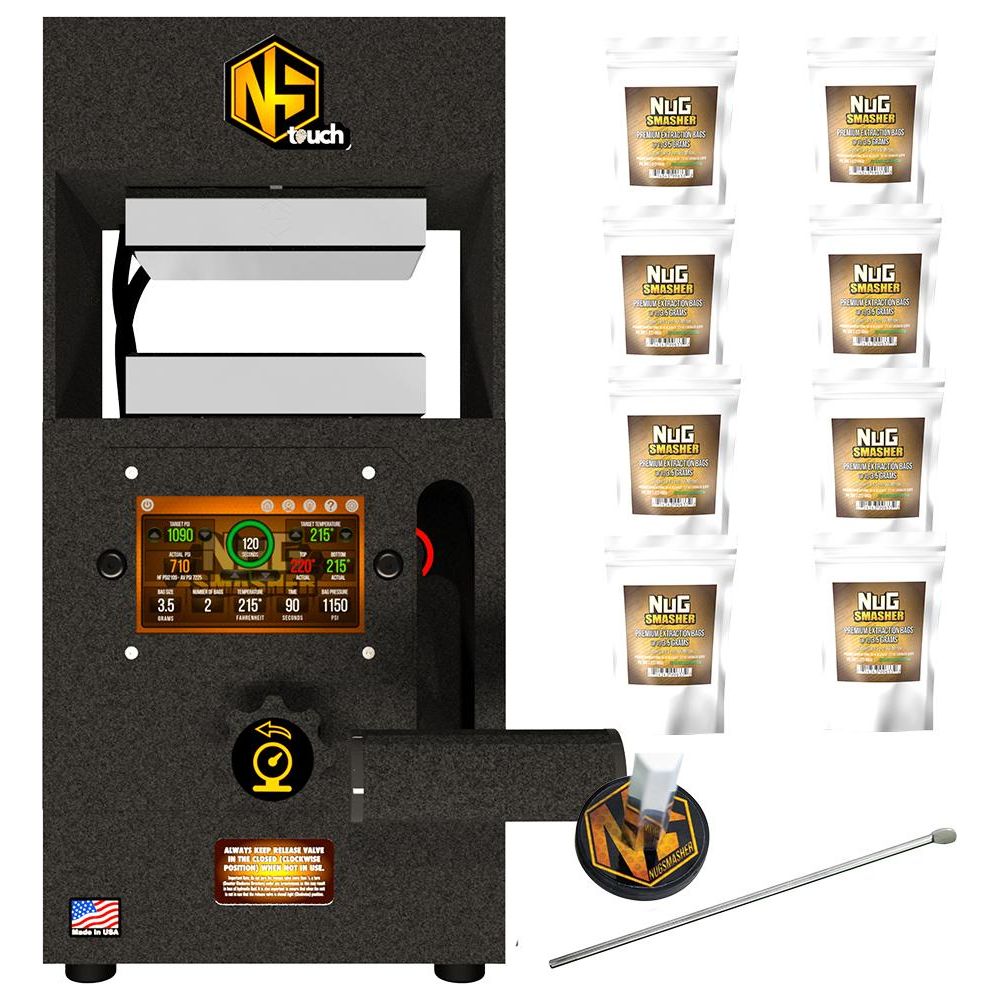 NugSmasher Touch 12 Ton Rosin Press Kit for Flower Extraction - Perfect for Home DIY Rosin, Essential Oil, and Concentrate Making