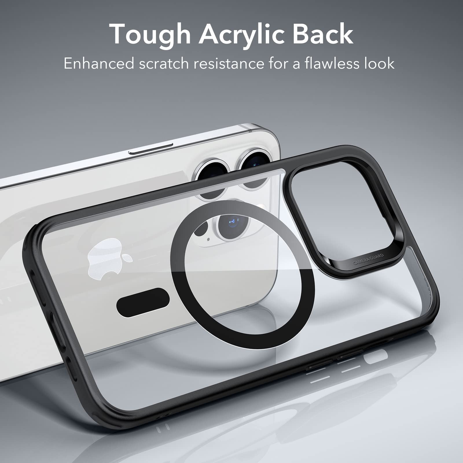ESR Magnetic Case for iPhone 14 Pro Max 6.7 inch - Military-Grade Shockproof Protection, Scratch-Resistant Clear Black Hybrid Cover with MagSafe Compatibility | Perfect for Work, Travel & Everyday Use