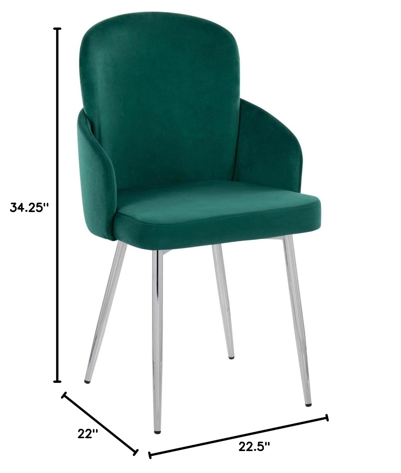 LumiSource Dahlia Upholstered Dining Chairs Set of 2 - Modern Kitchen Chairs for Dining Table | Perfect for Small Spaces, Breakfast Nooks & Contemporary Dining Rooms