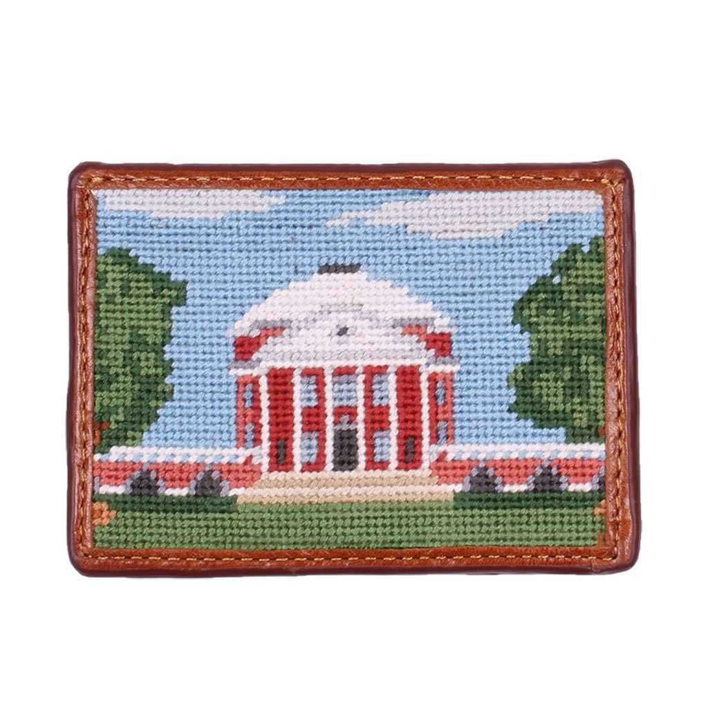 Smathers & Branson Rotunda Scene Needlepoint Credit Card Wallet - Stylish RFID-Blocking Leather Wallet for Men & Women | Perfect for Travel, Business & Everyday Use