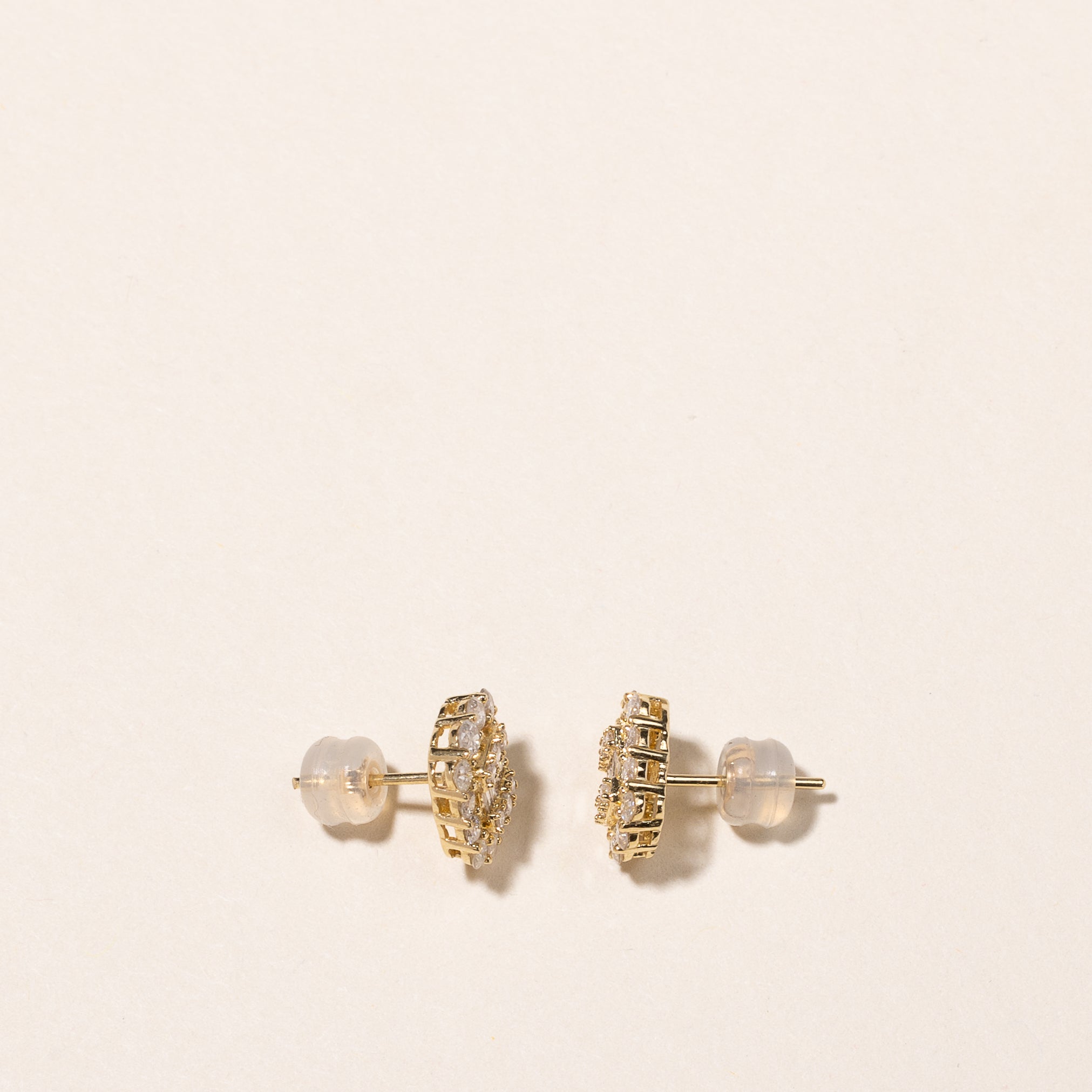 18K Yellow Gold Diamond Cluster Earrings - 0.49 Carat Total Weight | Elegant Stud Earrings for Women, Perfect for Weddings, Parties & Special Occasions