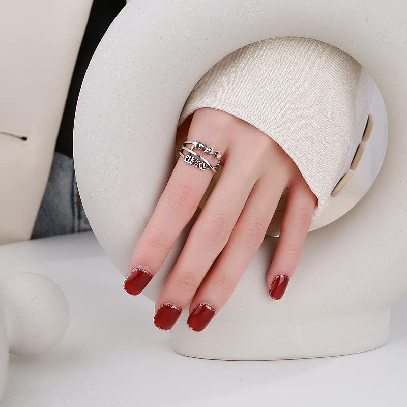 Anxiety Relief Lucky Ring – 925 Sterling Silver Spinner Ring for Women & Men – Stress Relief Fidget Jewelry – Adjustable Size Elegant Design – Perfect for Anxiety, ADHD, Focus & Relaxation at Work or Home