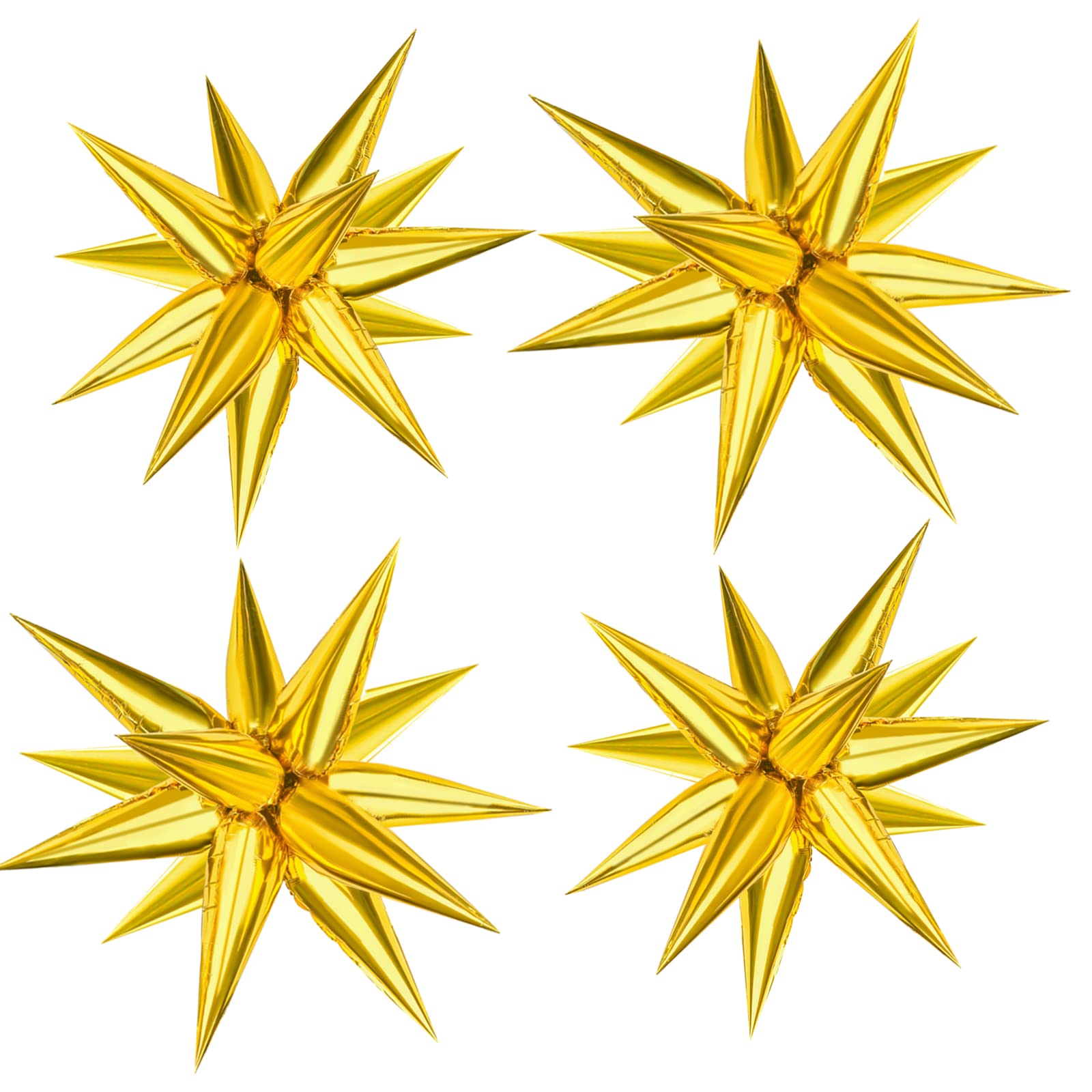 AIEX 50pcs Golden Metallic Foil Star Exploding Balloons - Party Decoration Supplies for Birthday, Wedding, Christmas, Anniversary Backdrop | Perfect for Photo Booths, Baby Showers & New Year Celebrations