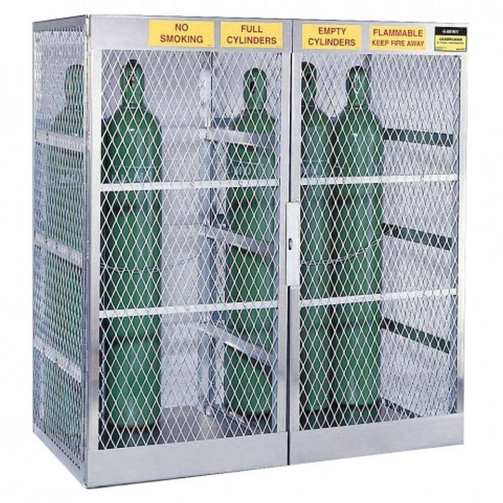 Heavy Duty Cylinder Locker - Secure Storage for Up to 20 Vertical Compressed Gas Cylinders | Industrial & Laboratory Safety Solution for Flammable Gas Storage