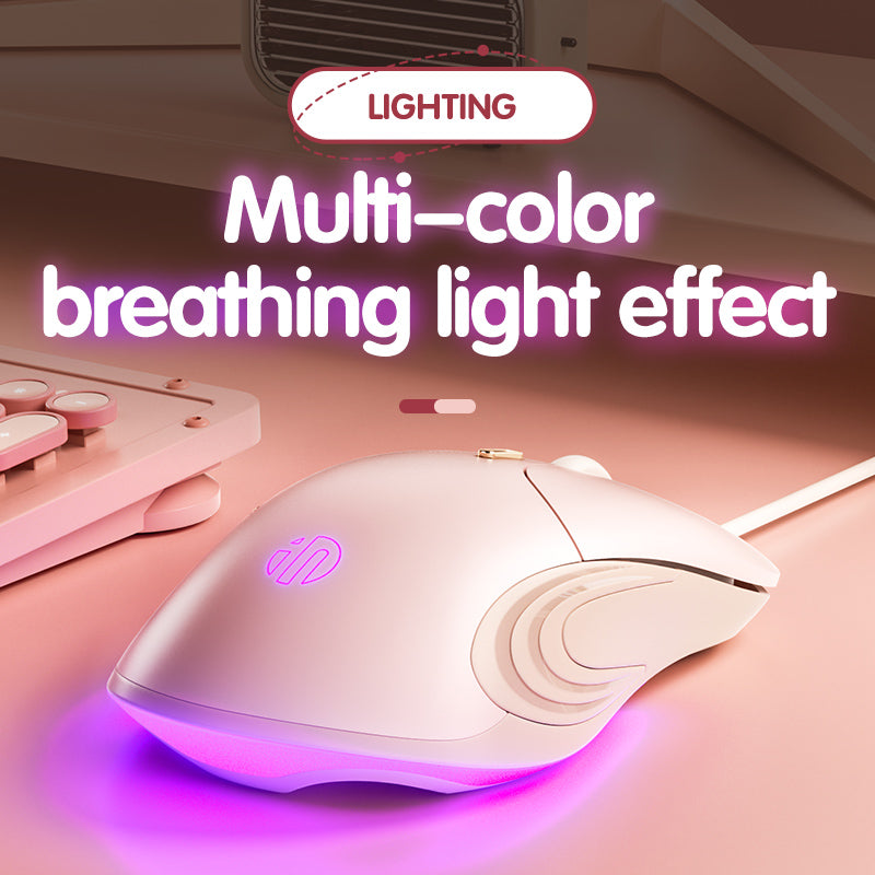 Inphic B8 Wired Optical Mouse - 4000 DPI High Precision for Office & Gaming - Ergonomic USB Computer Mouse for PC, Laptop, Mac - Perfect for Work, Study & Online Classes