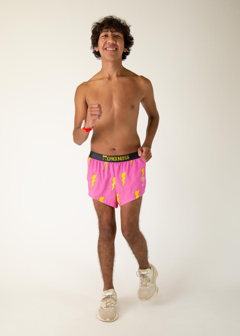 Men's Running Shorts with Side Split - Breathable Pink Athletic Shorts for Jogging, Gym & Workout | Lightweight & Comfortable Training Shorts