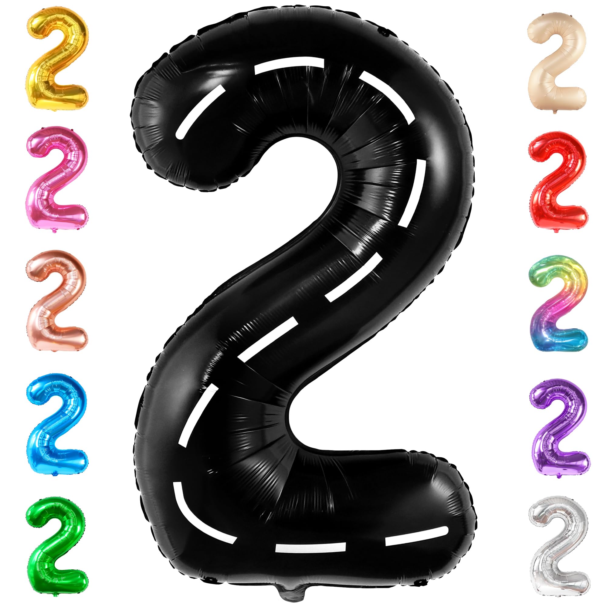 KatchOn Giant 40 Inch Two Fast Balloons - Number 2 Balloon for Two Fast Birthday Party Decorations | Perfect for Two Fast Themed Parties, Baby Showers & Curious Boy Birthday Celebrations