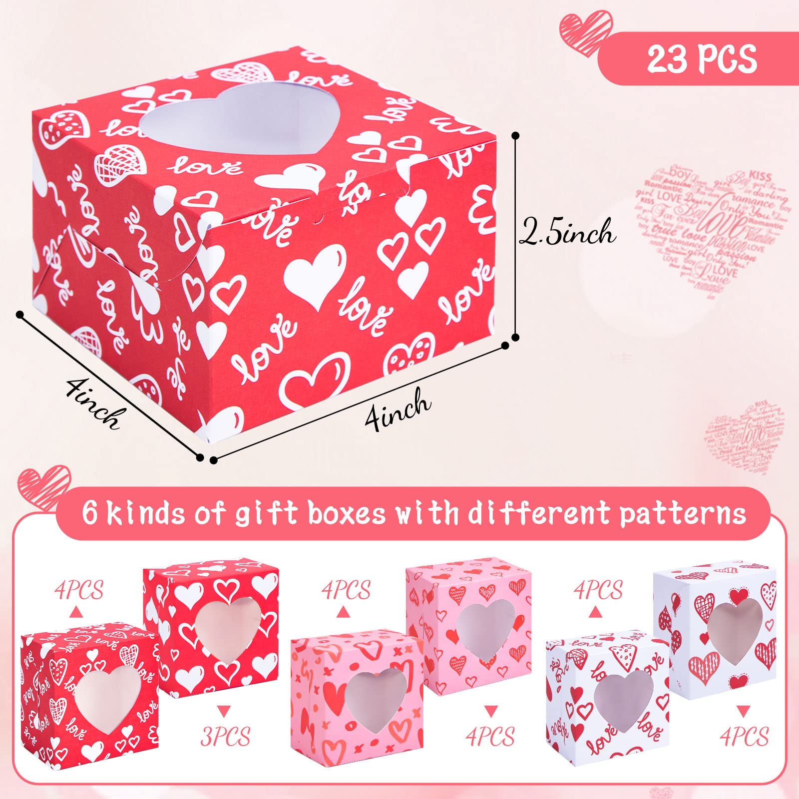 Valentine's Day Bakery Gift Box with Clear Window - Perfect for Cookies, Cupcakes & Sweet Treats | Elegant Packaging for Gifts, Parties & Special Occasions