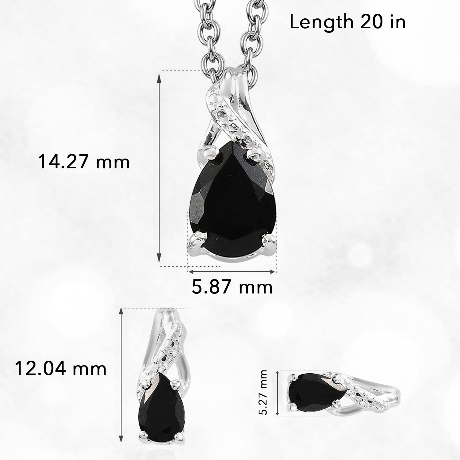 Shop LC Women's Teardrop Pendant Necklace & Dangle Earrings Set - 925 Sterling Silver Stainless Steel Jewelry for Wedding, Birthday Gifts | Elegant Costume Jewelry Set for Everyday Wear & Special Occasions