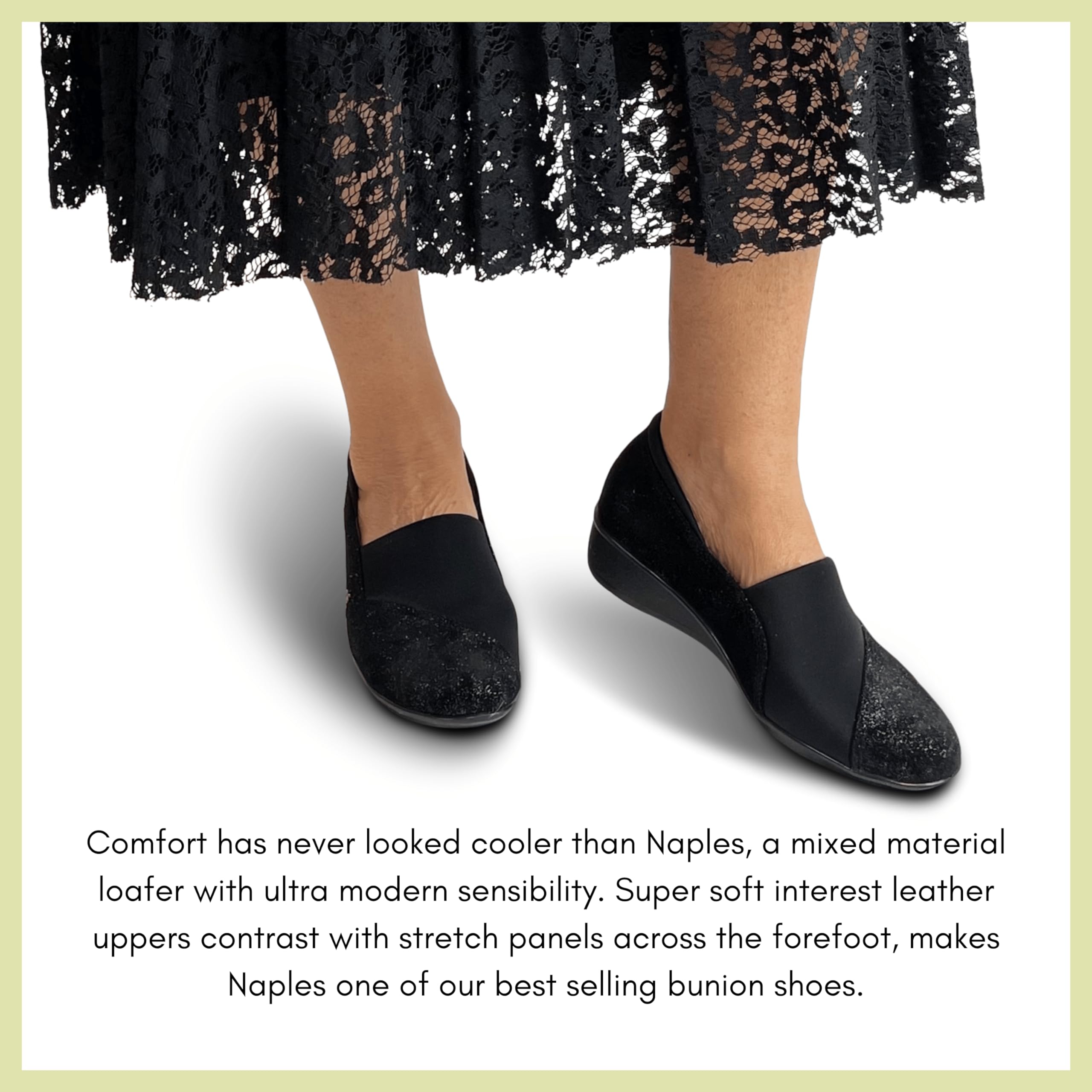 Revere Naples Women's Stretch Loafers - Comfortable Bunion-Friendly Slip-On Shoes with Arch Support & Custom Fit for Work, Travel & Everyday Wear