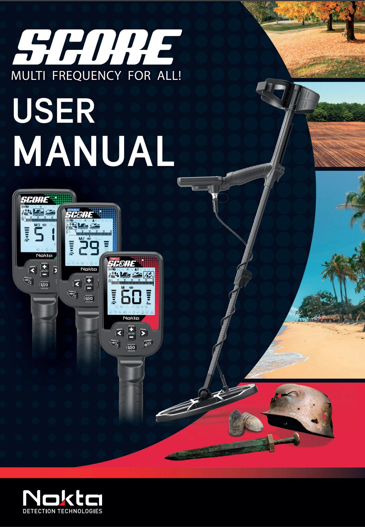 Nokta Score Series Manual Digital Metal Detector - Professional Gold & Treasure Hunting Equipment for Outdoor Adventures