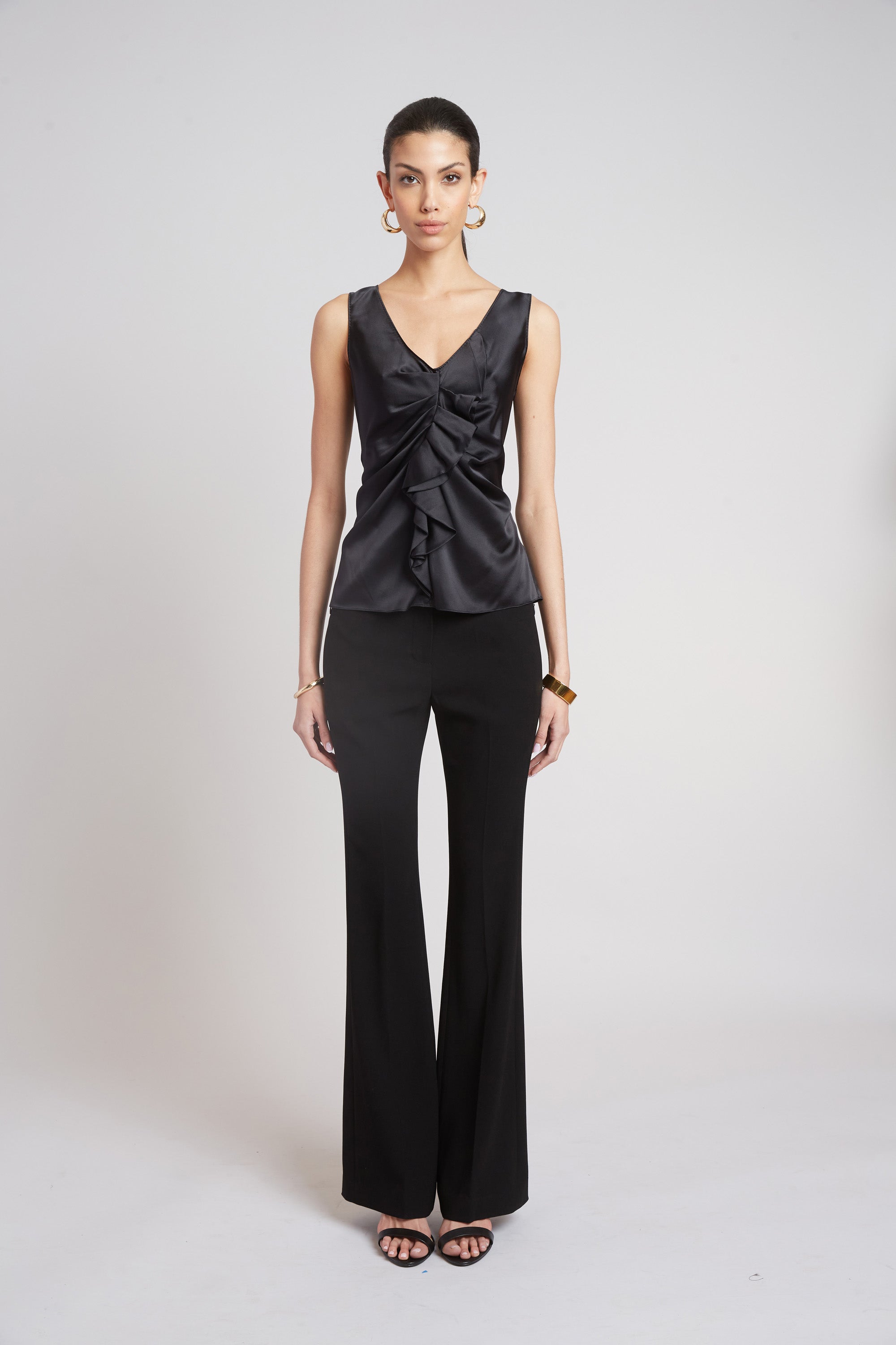 Elegant Silk Cascade Top for Women - Flowy Blouse for Casual & Evening Wear | Perfect for Parties, Dates & Office Outfits