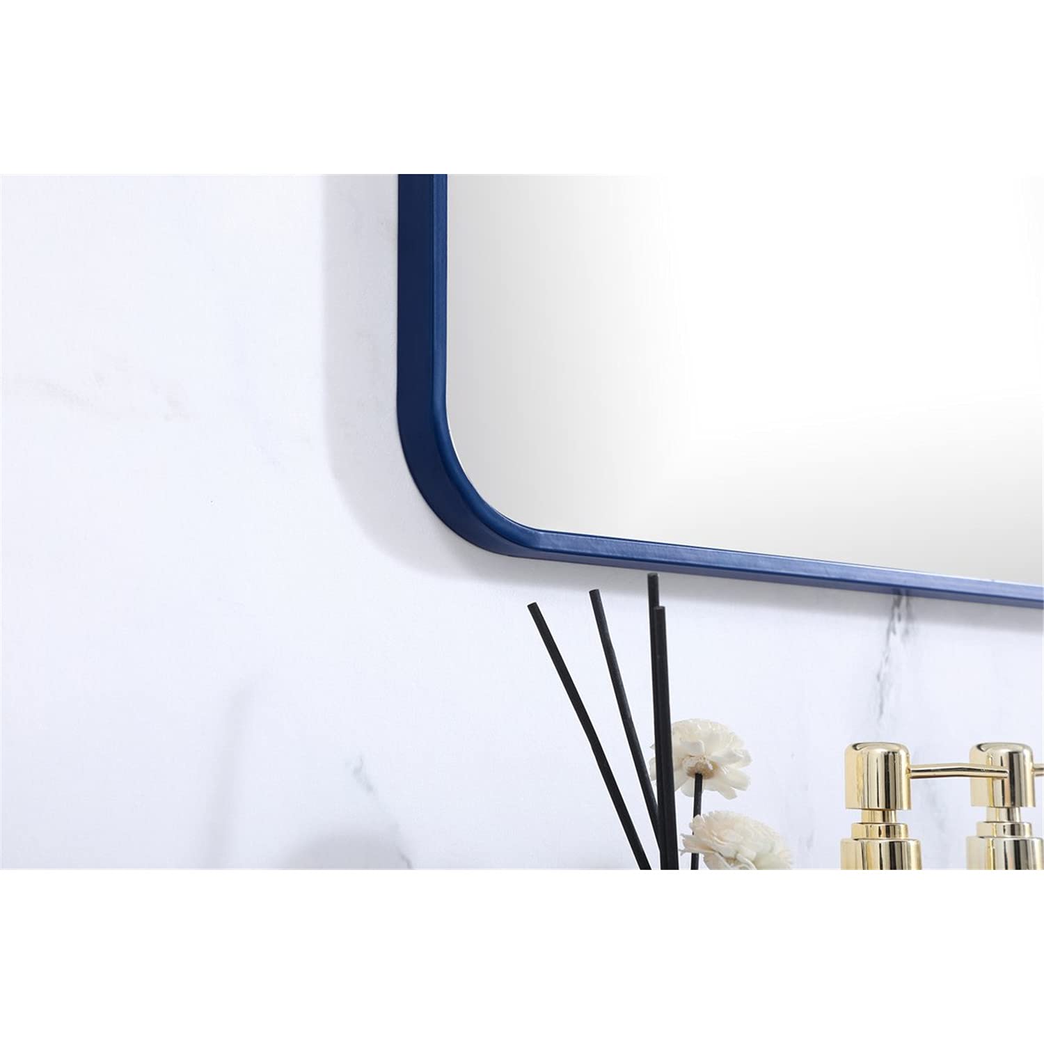 Blue Metal Rectangular Mirror 30x48