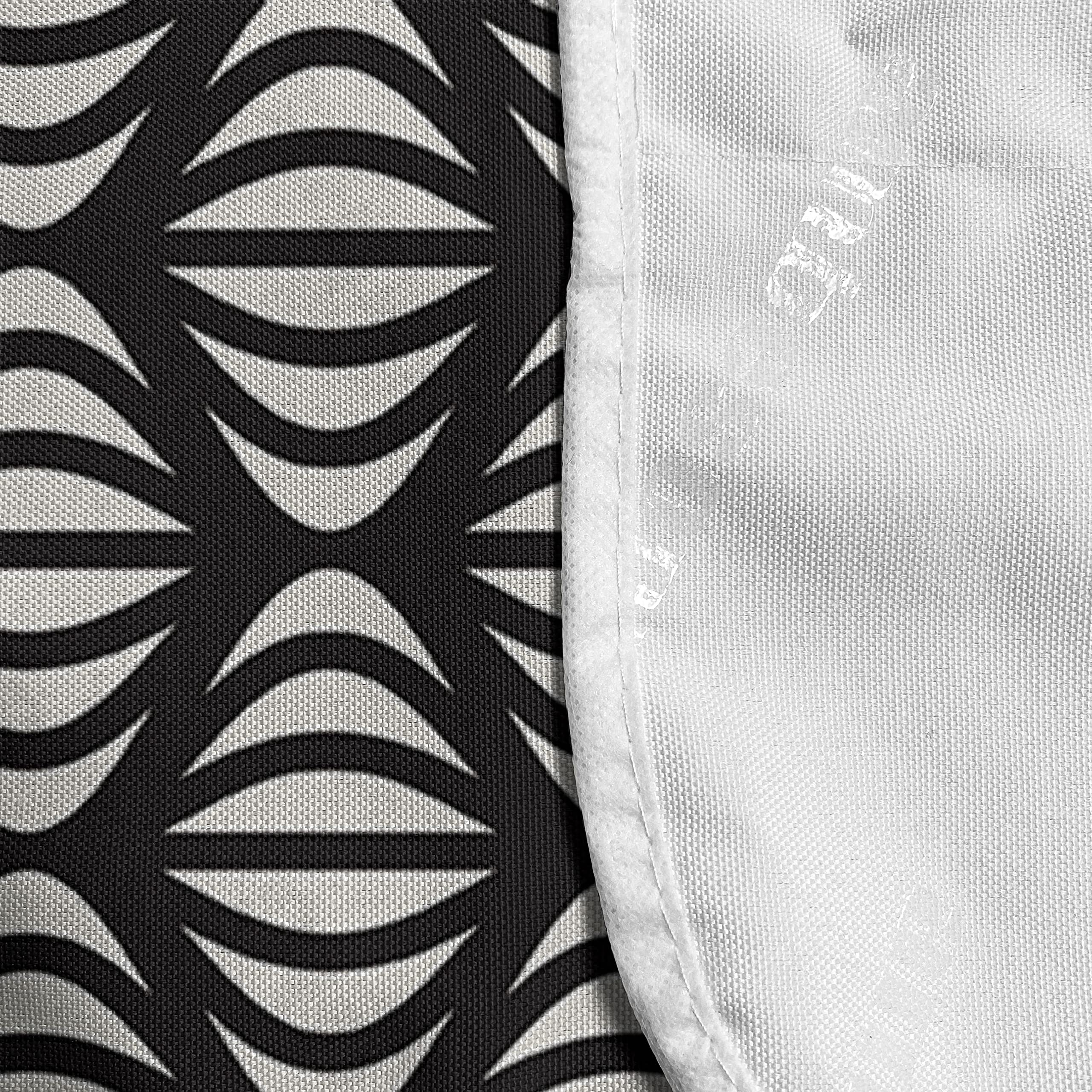 Ambesonne Waterproof Microwave Cover - Abstract Wavy Lines Geometric Striped Design with Pockets, 36