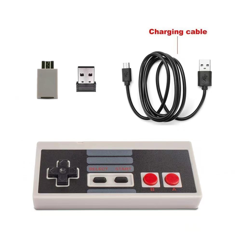 ZAMPAM Wireless NES Controller - USB Adapter for PC, Mac, Raspberry PI - 2 Pack for Retro Gaming